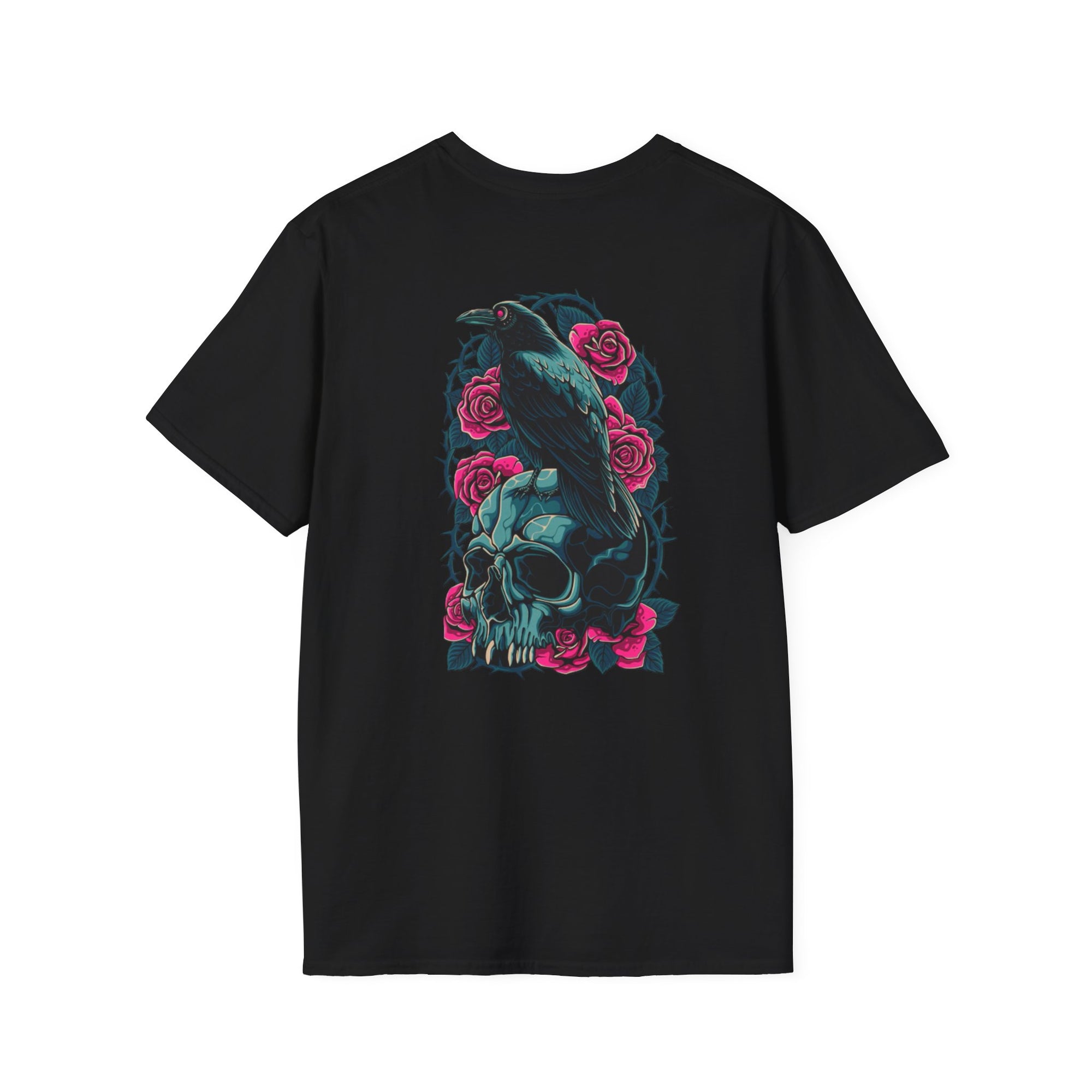 Gothic Skull & Rose Unisex T-Shirt | Boho Style Tee, Casual Wear, Gift for Her, Halloween Shirt, Graphic Tee