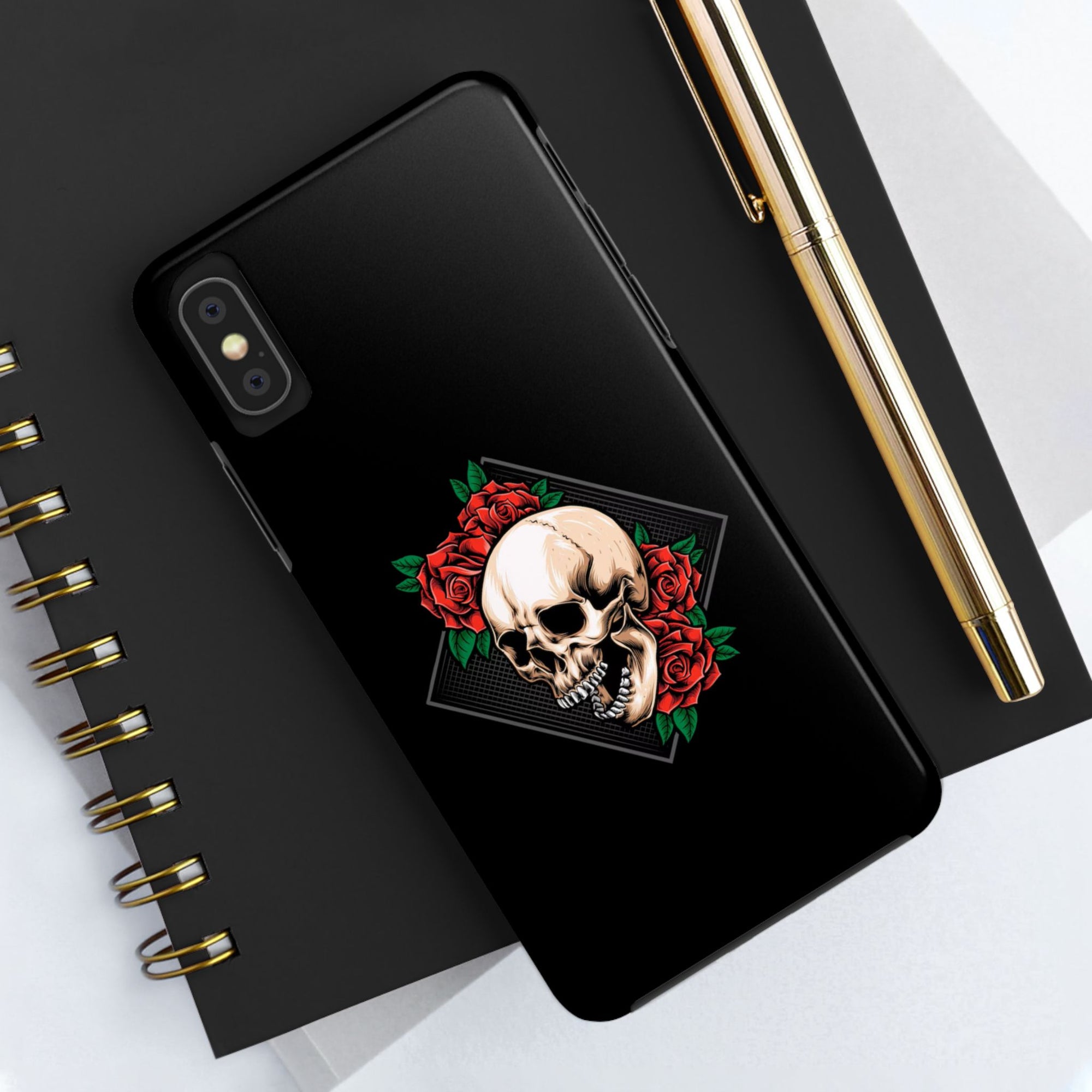 Tough Phone Cases with Skull and Roses Design | Edgy Protection, iPhone & Android Covers, Gothic Gifts, Unique Phone Accessories
