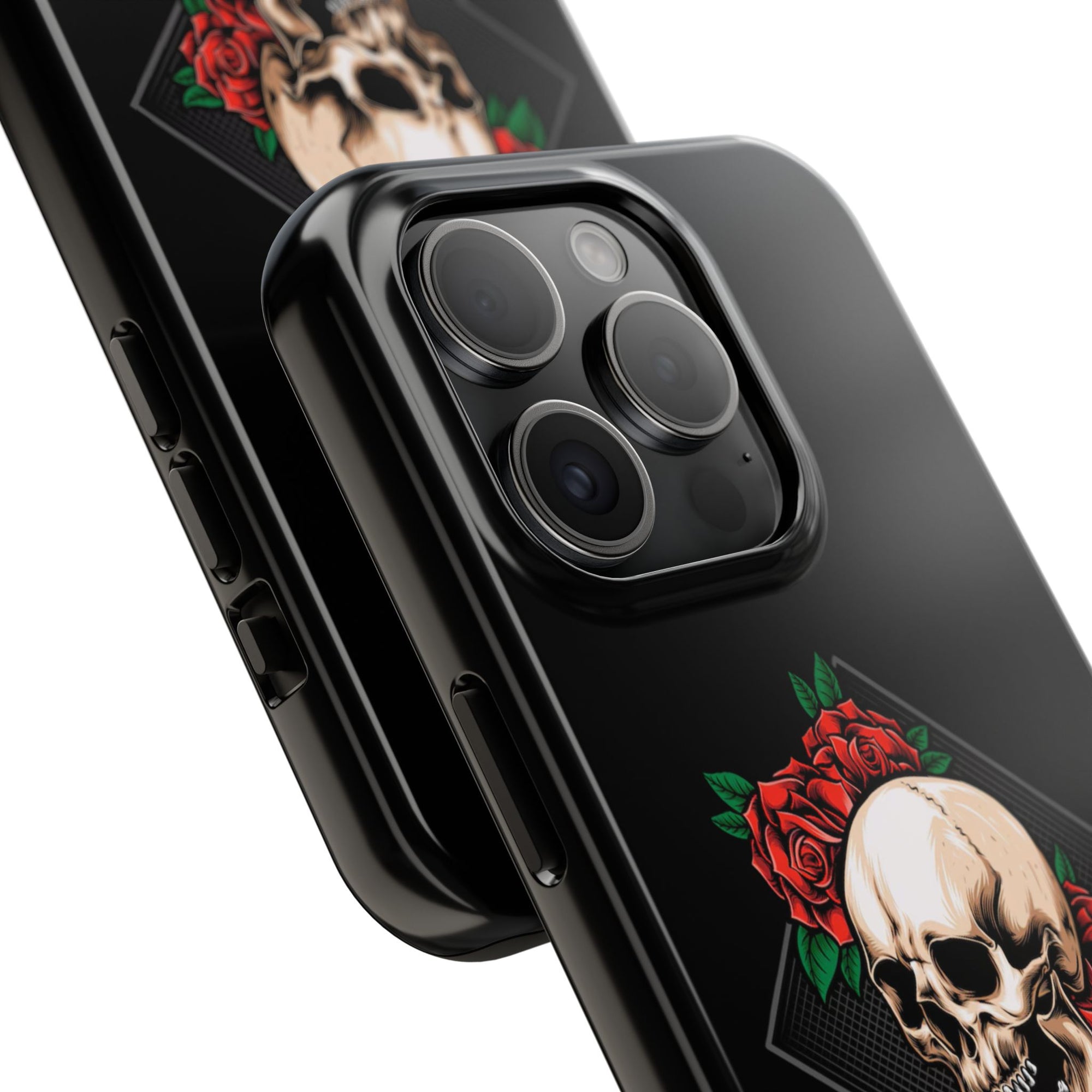 Tough Phone Cases with Skull and Roses Design | Edgy Protection, iPhone & Android Covers, Gothic Gifts, Unique Phone Accessories