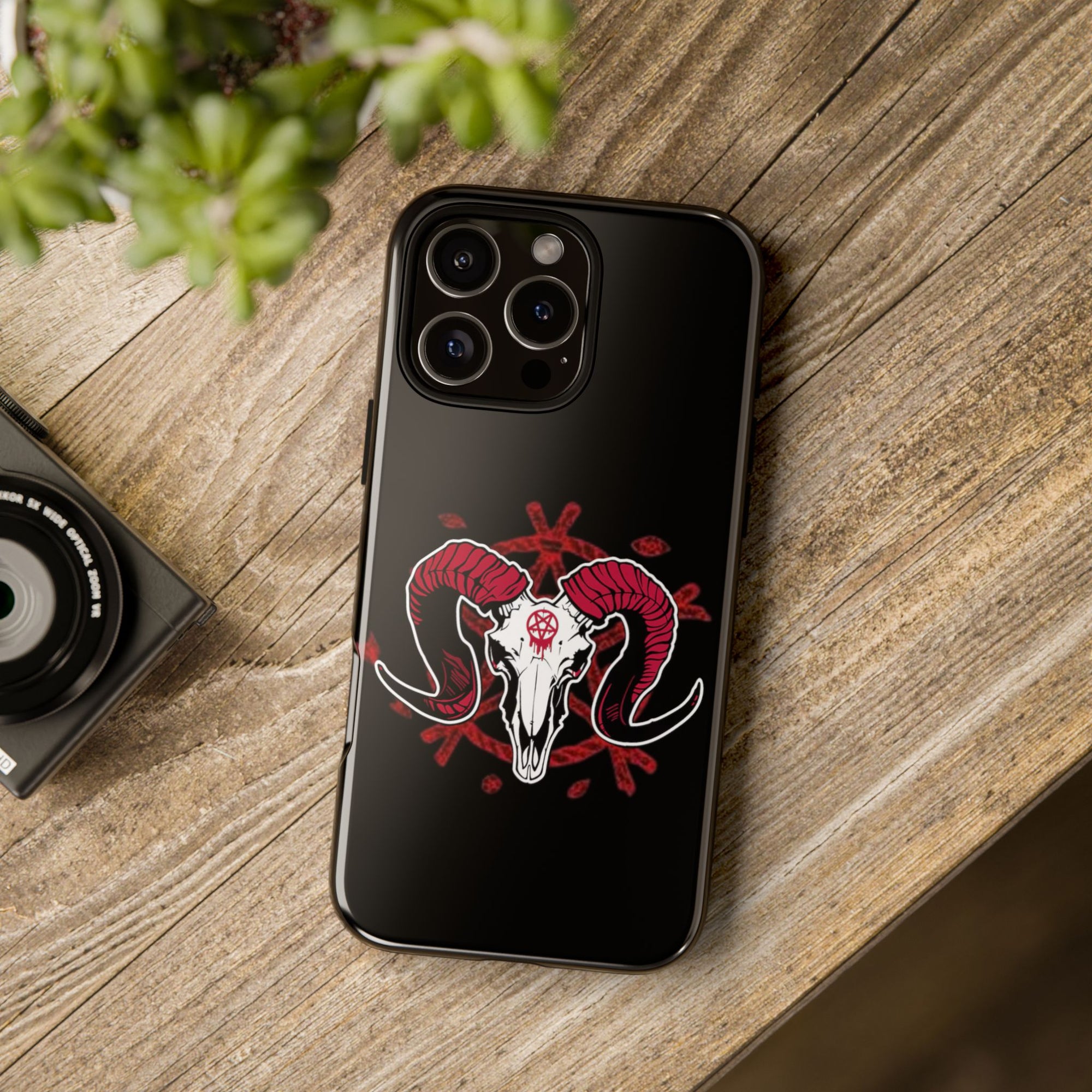 Tough Cases: Dark Aesthetic Phone Case, Gothic Phone Cover, Unique Gift for Him, Occult Design, Animal Skull Artwork, Halloween Decor