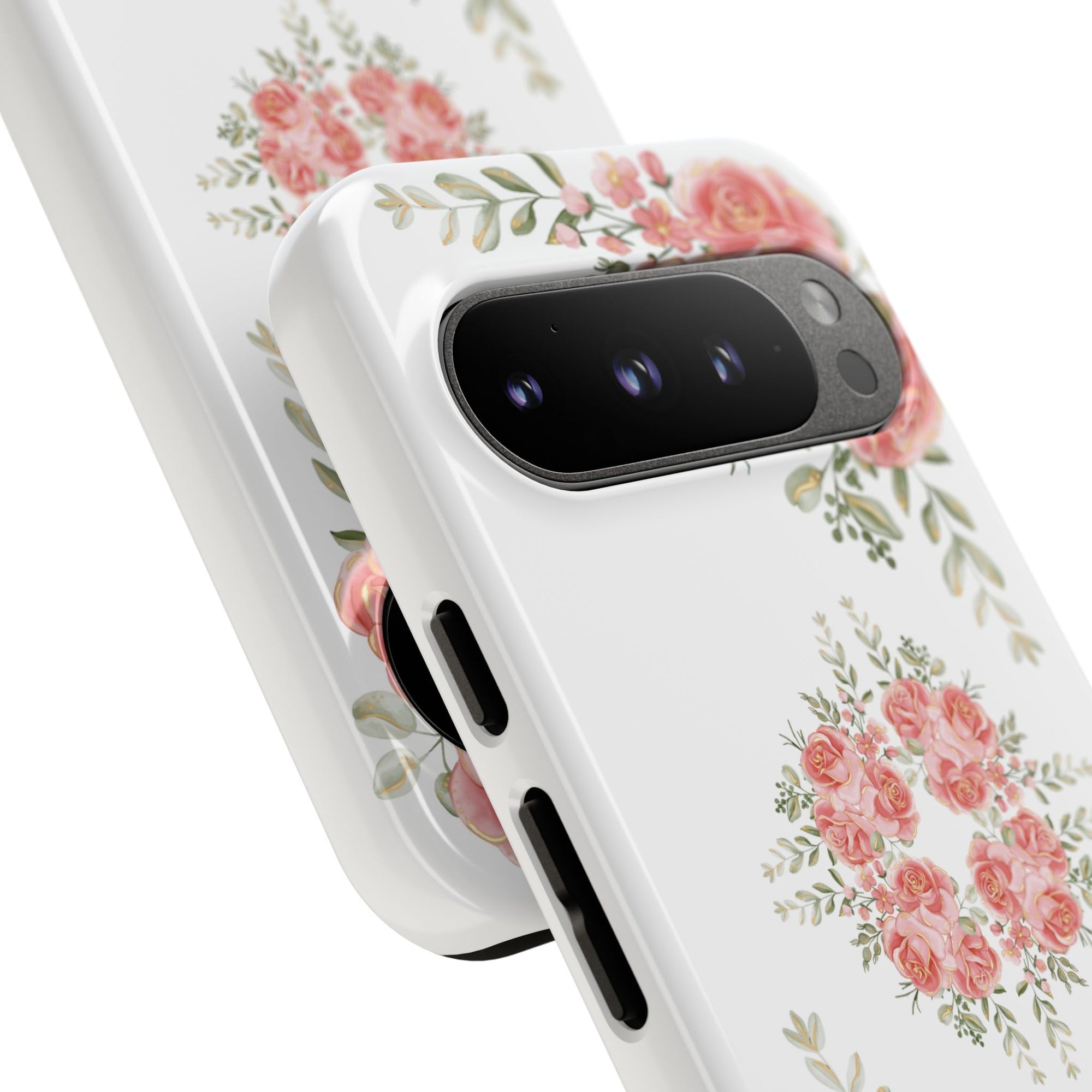 Floral Phone Case, Tough iPhone Case, Rose Design Case, Gift for Her, Floral Phone Cover