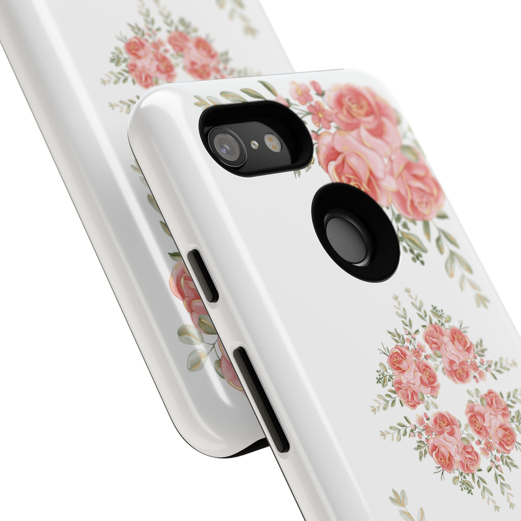 Floral Phone Case, Tough iPhone Case, Rose Design Case, Gift for Her, Floral Phone Cover