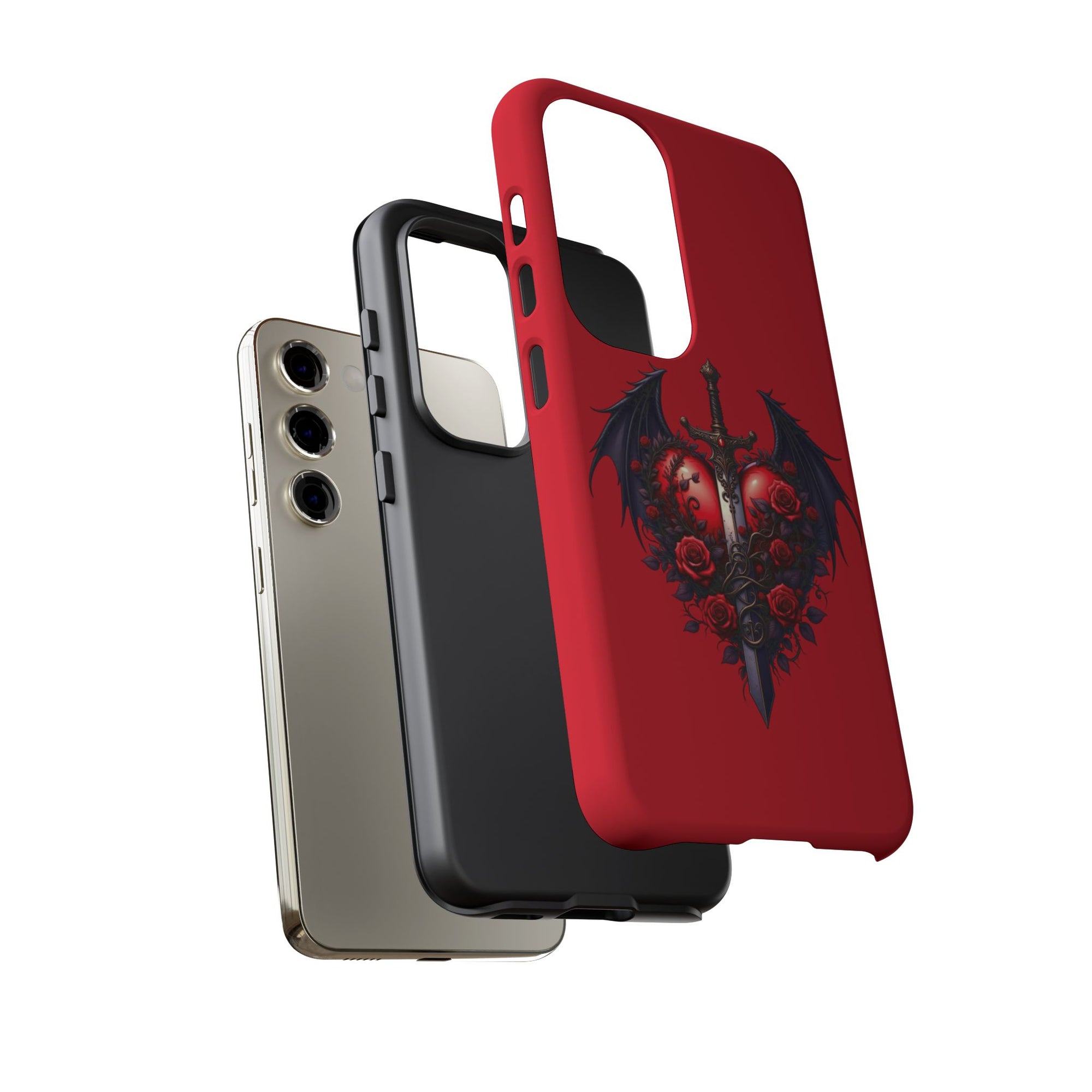Tough Cases - Gothic Heart Phone Case, Edgy Accessories for Him, Unique Gifts for Her, Valentine's Day, Birthday, Artsy Phone Cover