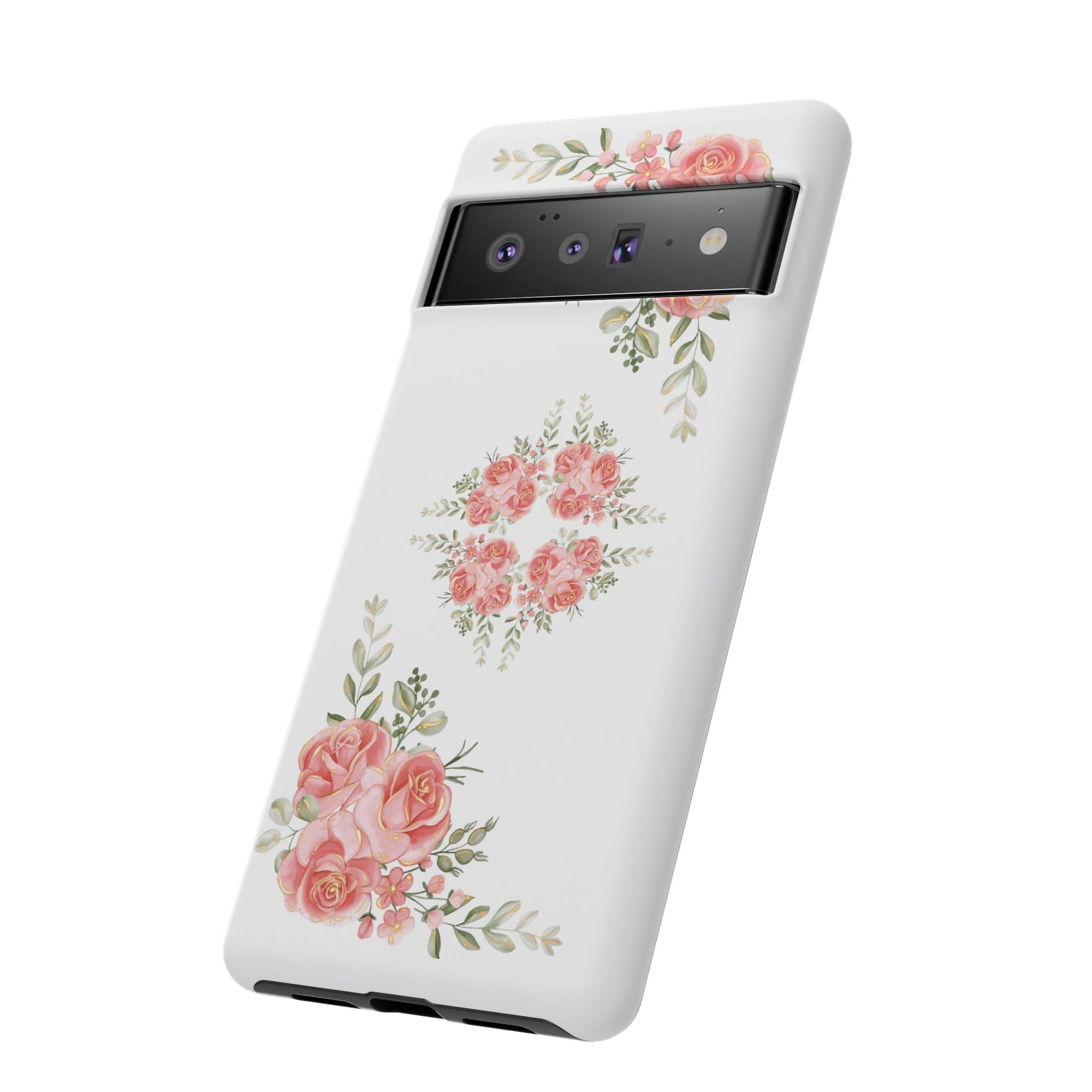 Floral Phone Case, Tough iPhone Case, Rose Design Case, Gift for Her, Floral Phone Cover