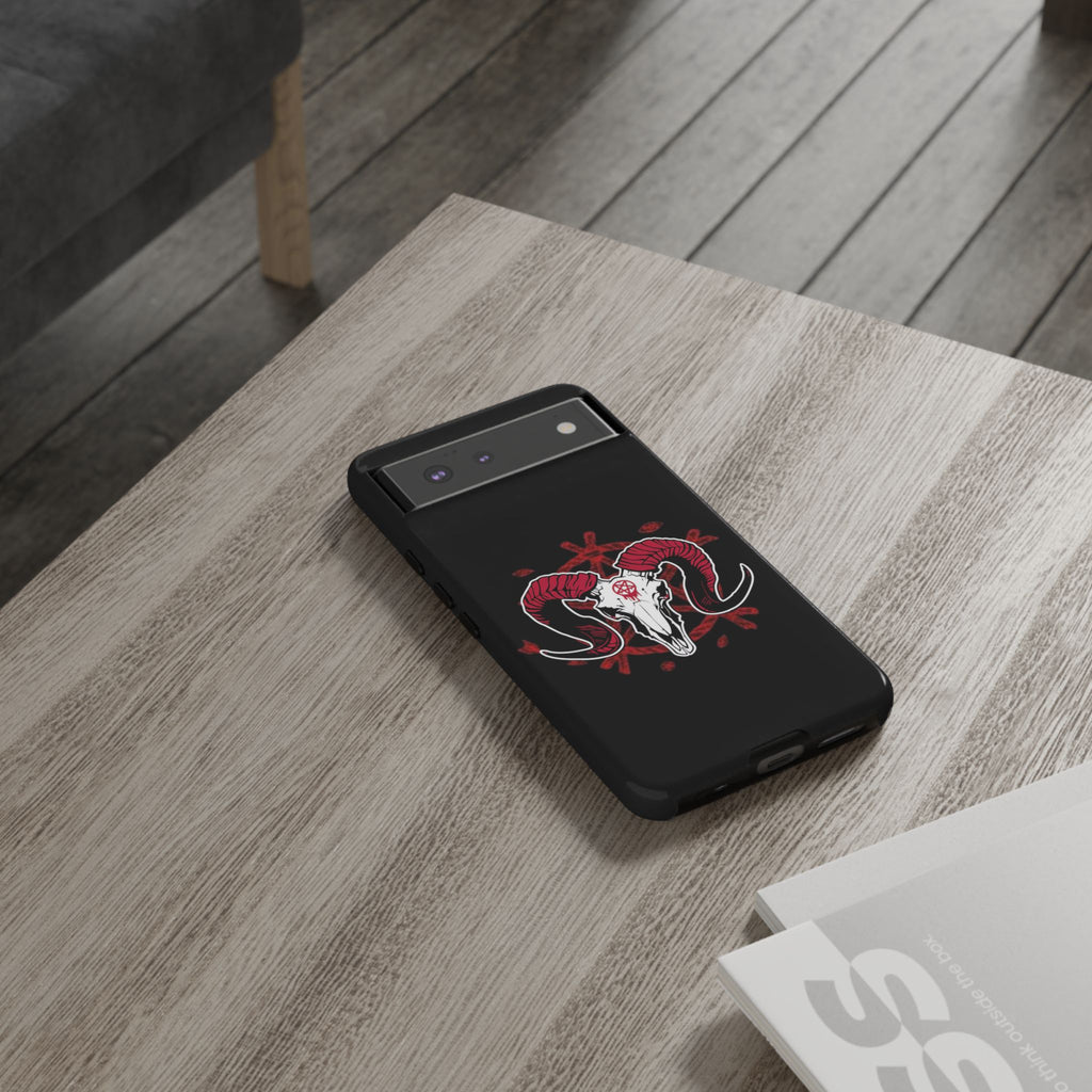 Tough Cases: Dark Aesthetic Phone Case, Gothic Phone Cover, Unique Gift for Him, Occult Design, Animal Skull Artwork, Halloween Decor