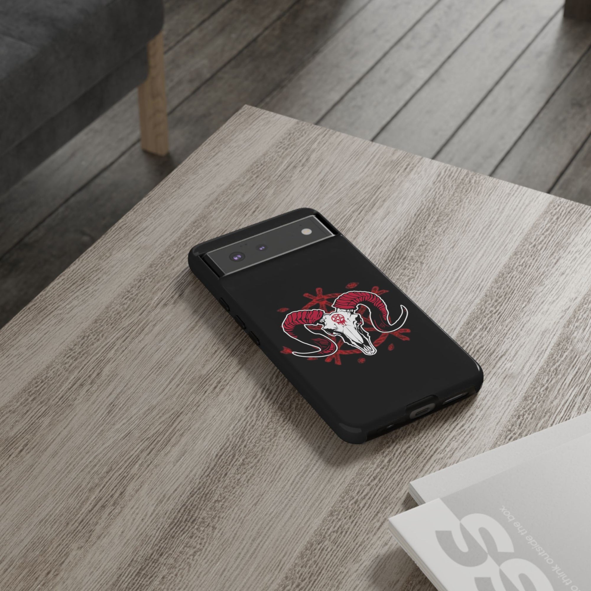 Tough Cases: Dark Aesthetic Phone Case, Gothic Phone Cover, Unique Gift for Him, Occult Design, Animal Skull Artwork, Halloween Decor