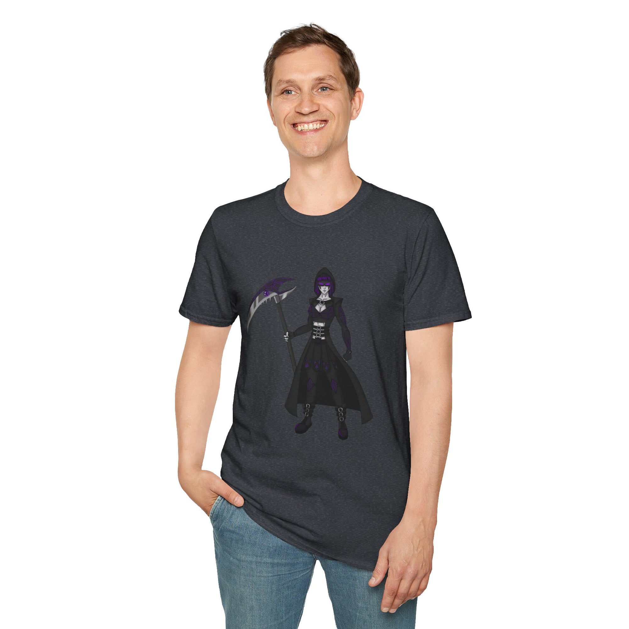 Gothic Fantasy T-Shirt, Unisex Softstyle Tee, Halloween Costume, Creepy Graphic Tee, Gift for Gamers, Unique Graphic Shirt