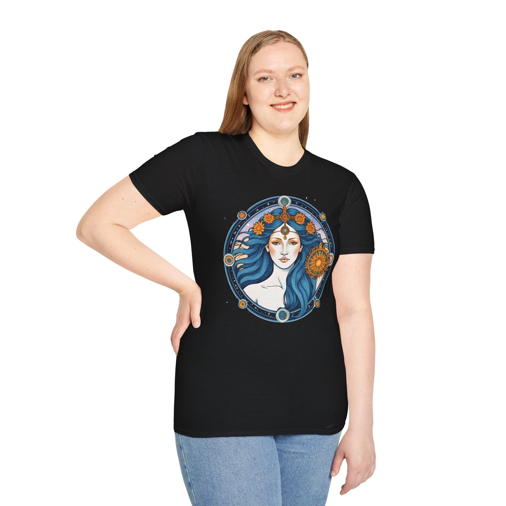 Celestial Goddess Unisex T-Shirt, Bohemian Tee, Astrology Shirt, Gift for Her, Spiritual Fashion, Horoscope Apparel