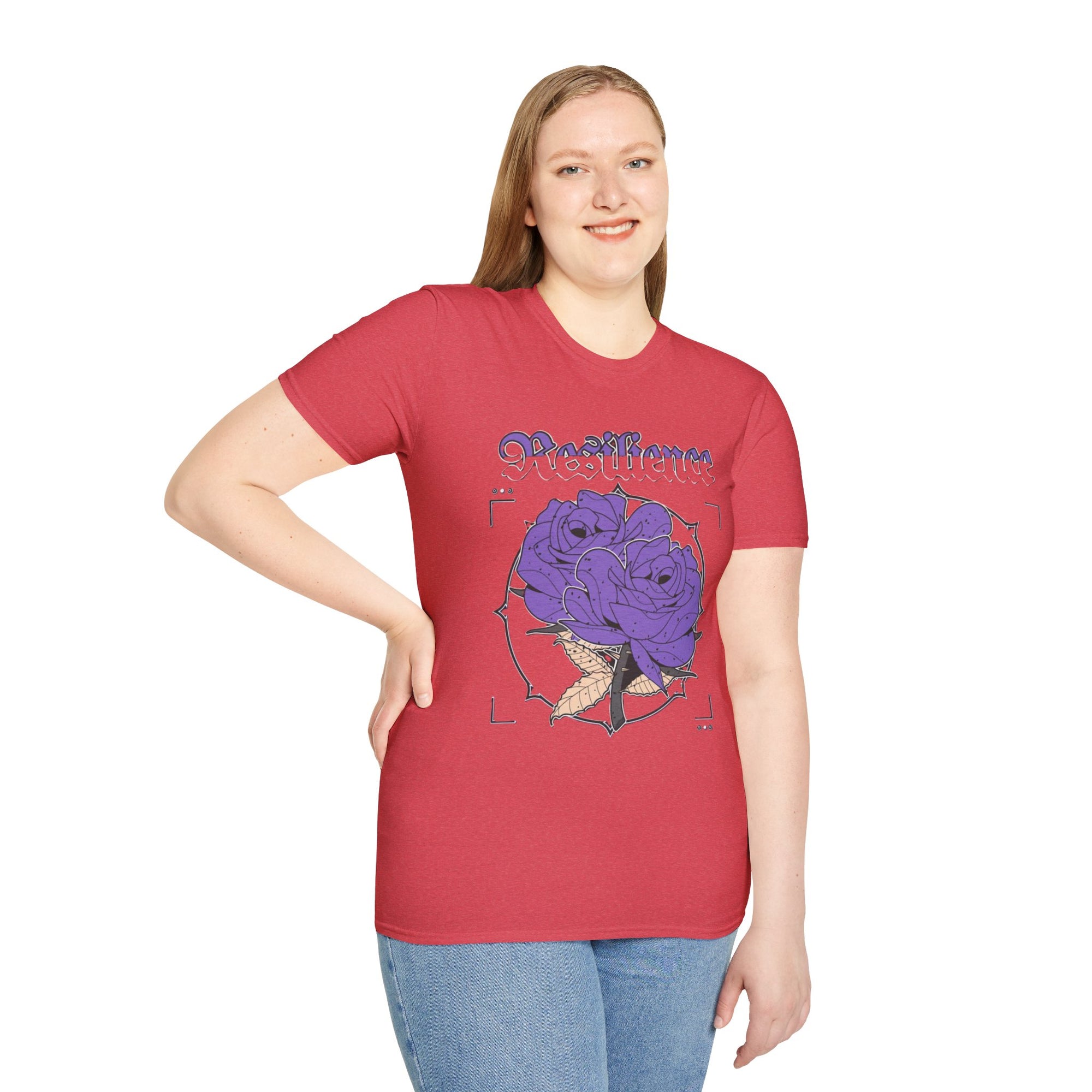 Purple Rose Graphic T-Shirt, Soft Stylish Tee, Unisex Floral Apparel, Gift for Her, Spring Outfit Idea, Vintage Aesthetic Top