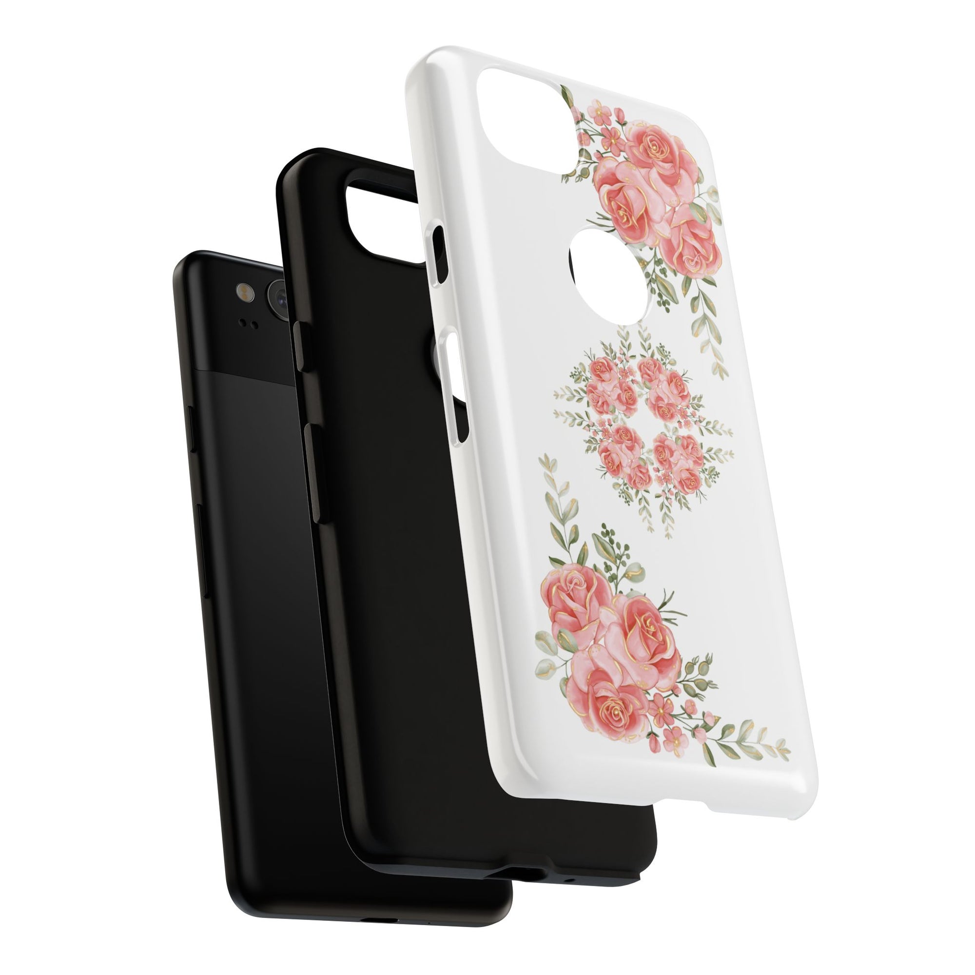 Floral Phone Case, Tough iPhone Case, Rose Design Case, Gift for Her, Floral Phone Cover