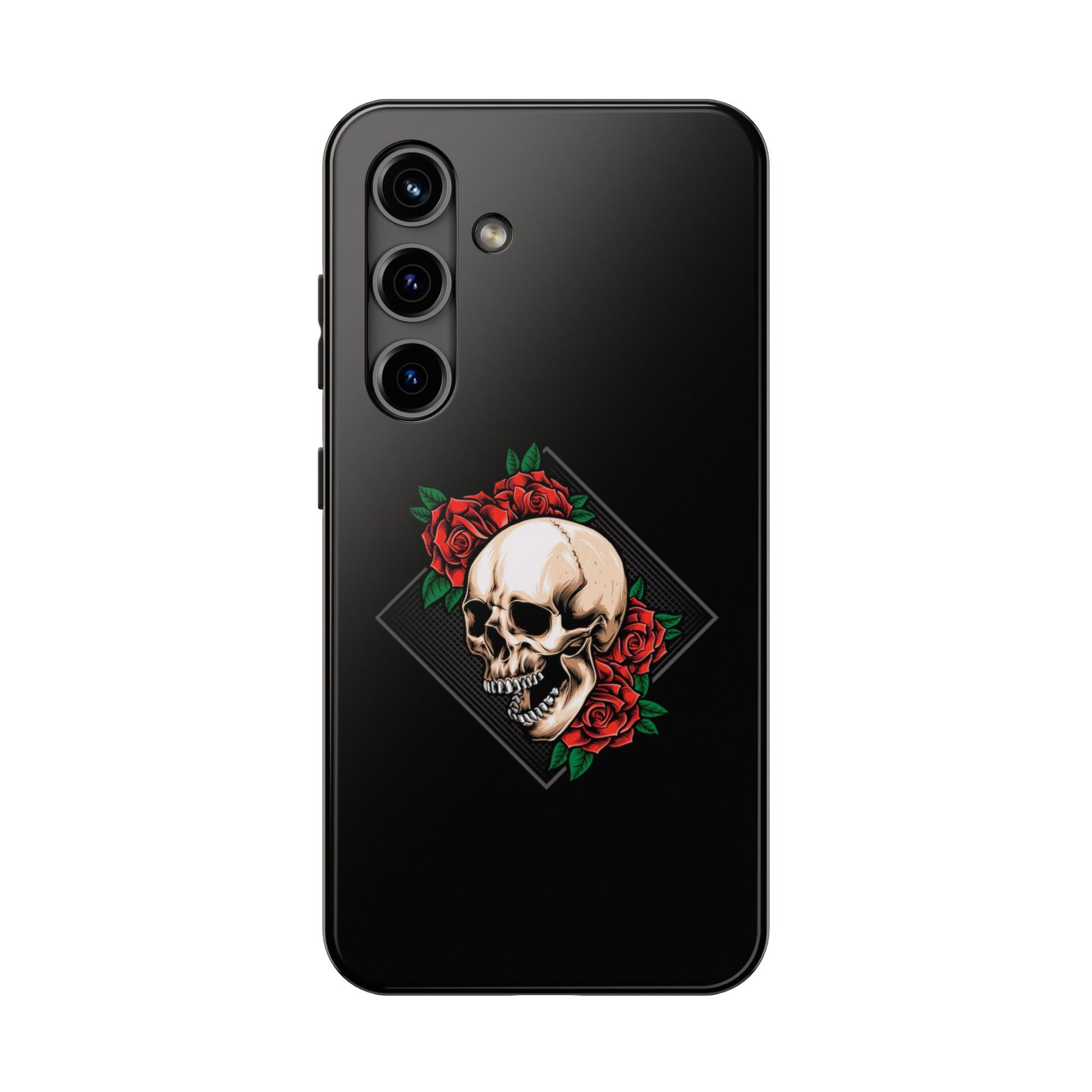 Tough Phone Cases with Skull and Roses Design | Edgy Protection, iPhone & Android Covers, Gothic Gifts, Unique Phone Accessories