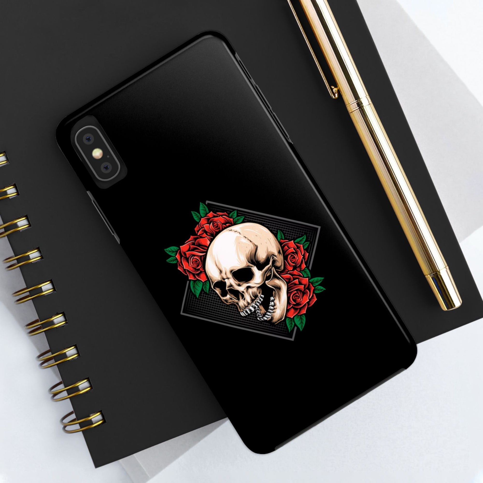 Tough Phone Cases with Skull and Roses Design | Edgy Protection, iPhone & Android Covers, Gothic Gifts, Unique Phone Accessories