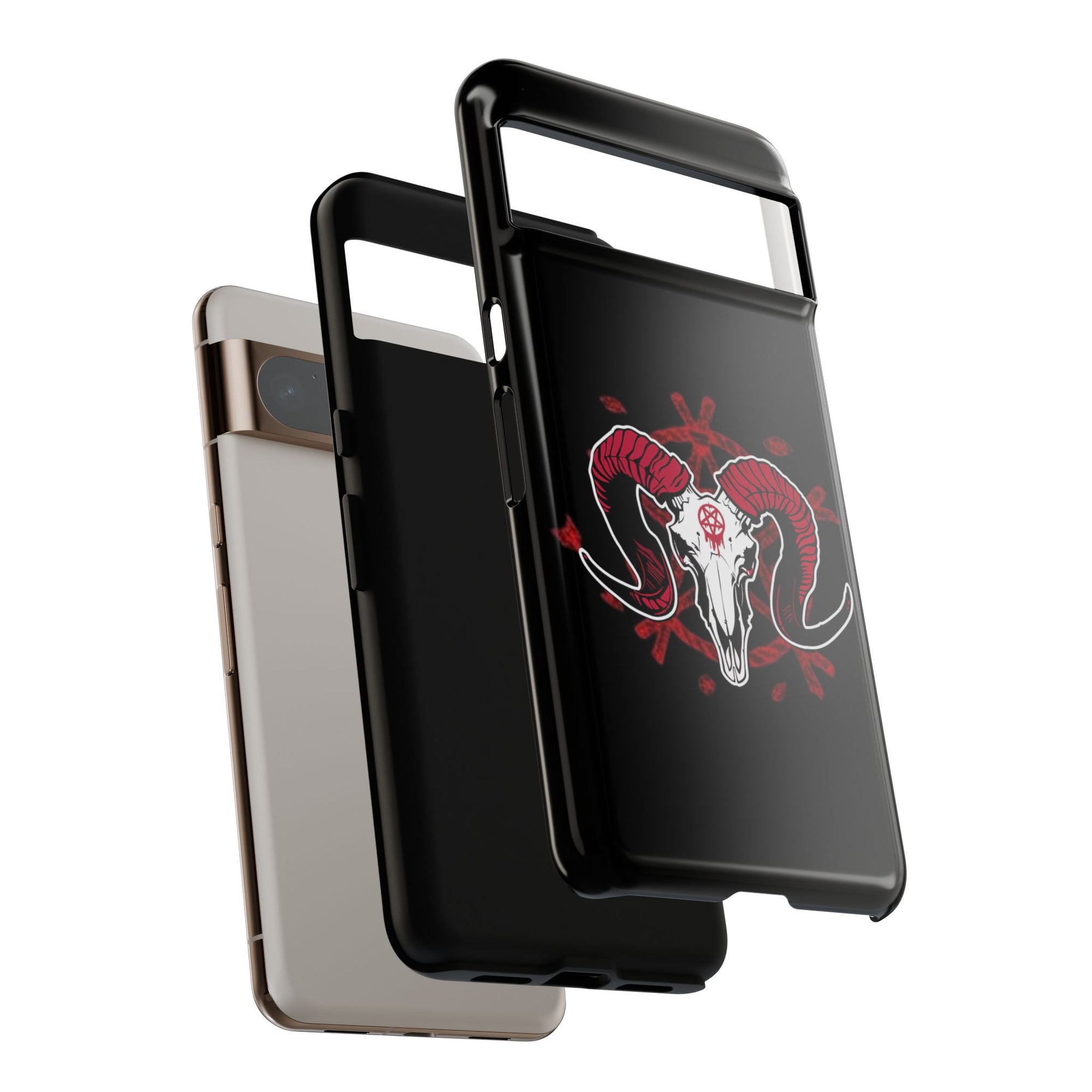 Tough Cases: Dark Aesthetic Phone Case, Gothic Phone Cover, Unique Gift for Him, Occult Design, Animal Skull Artwork, Halloween Decor