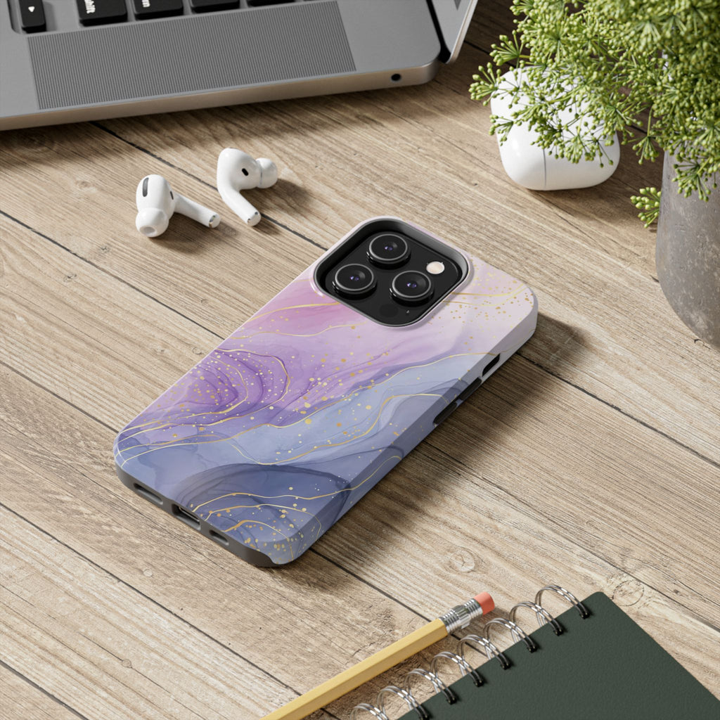 Elegant Abstract Tough Phone Cases for Stylish Protection, Gift for Her, Phone Accessories, Lavender Marble Design, Phone Cover for [...]