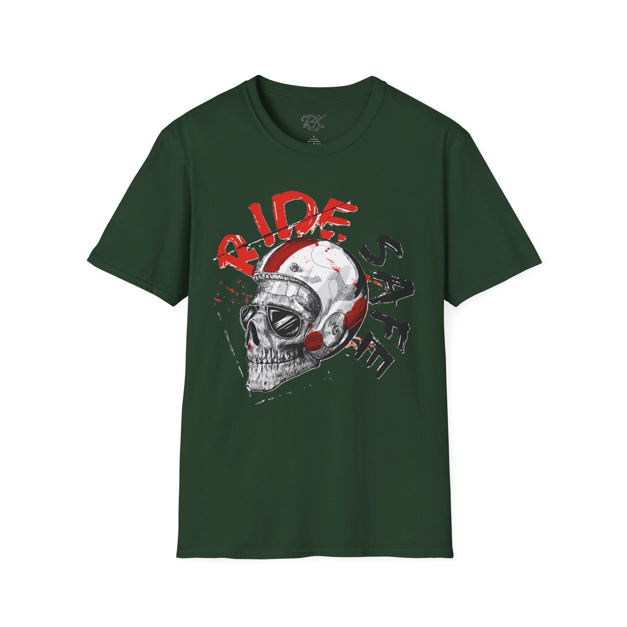 Ride Safe Skull T-Shirt | Unisex Softstyle Tee for Bikers | Perfect for Motorcyclists, Casual Wear, Gifts, and Events