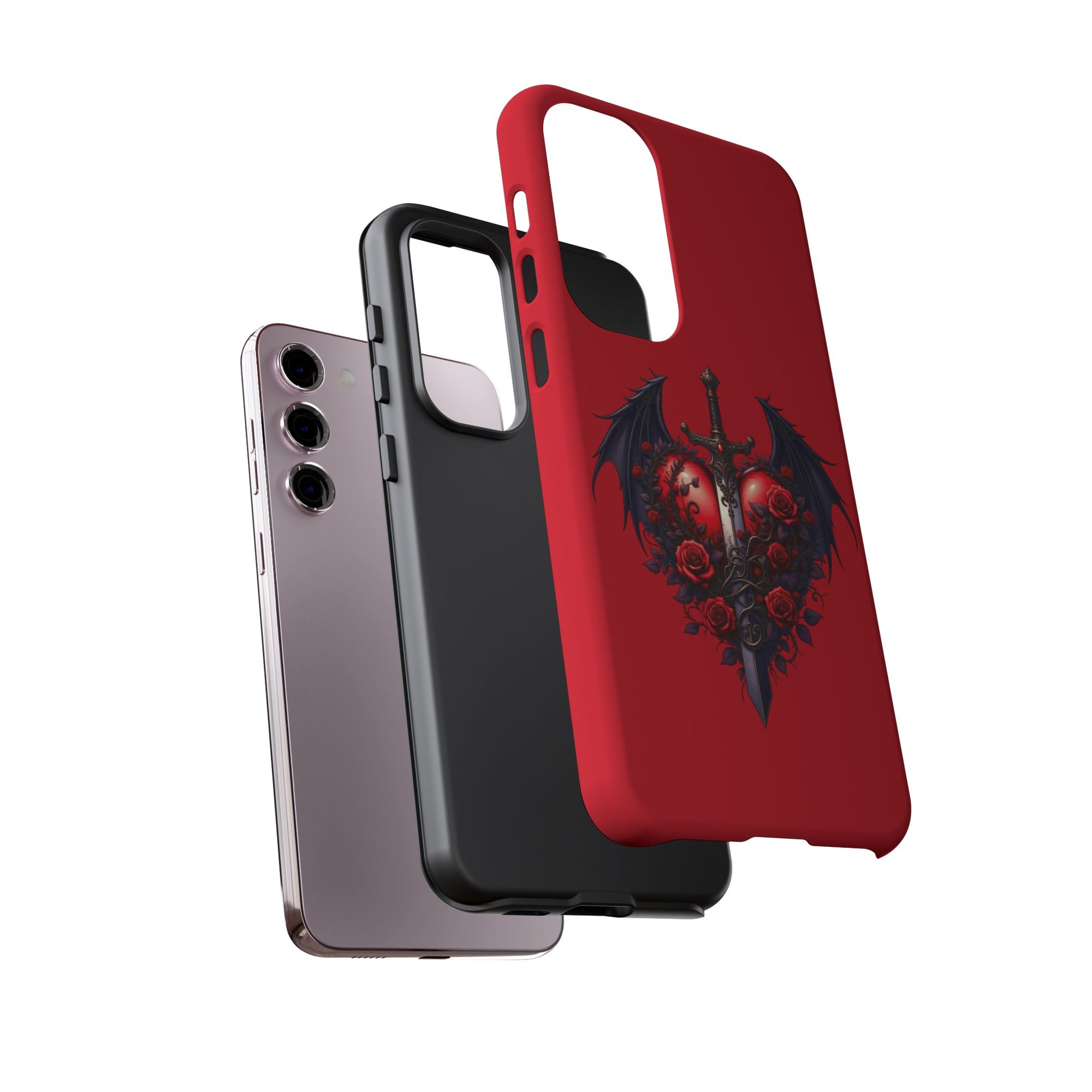 Tough Cases - Gothic Heart Phone Case, Edgy Accessories for Him, Unique Gifts for Her, Valentine's Day, Birthday, Artsy Phone Cover