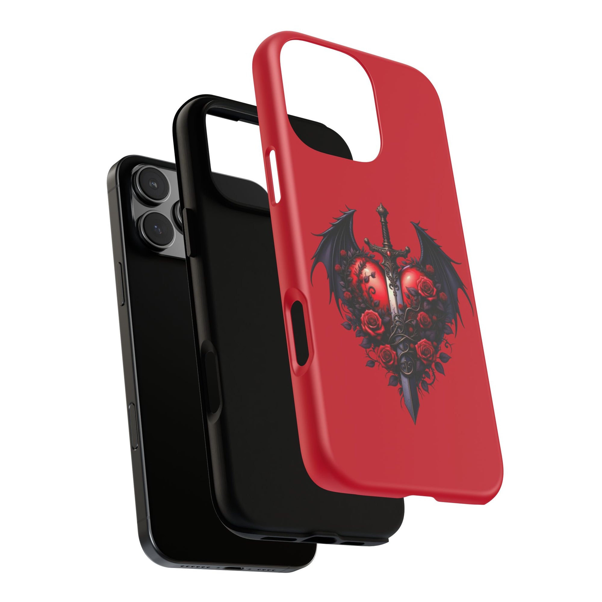 Tough Cases - Gothic Heart Phone Case, Edgy Accessories for Him, Unique Gifts for Her, Valentine's Day, Birthday, Artsy Phone Cover