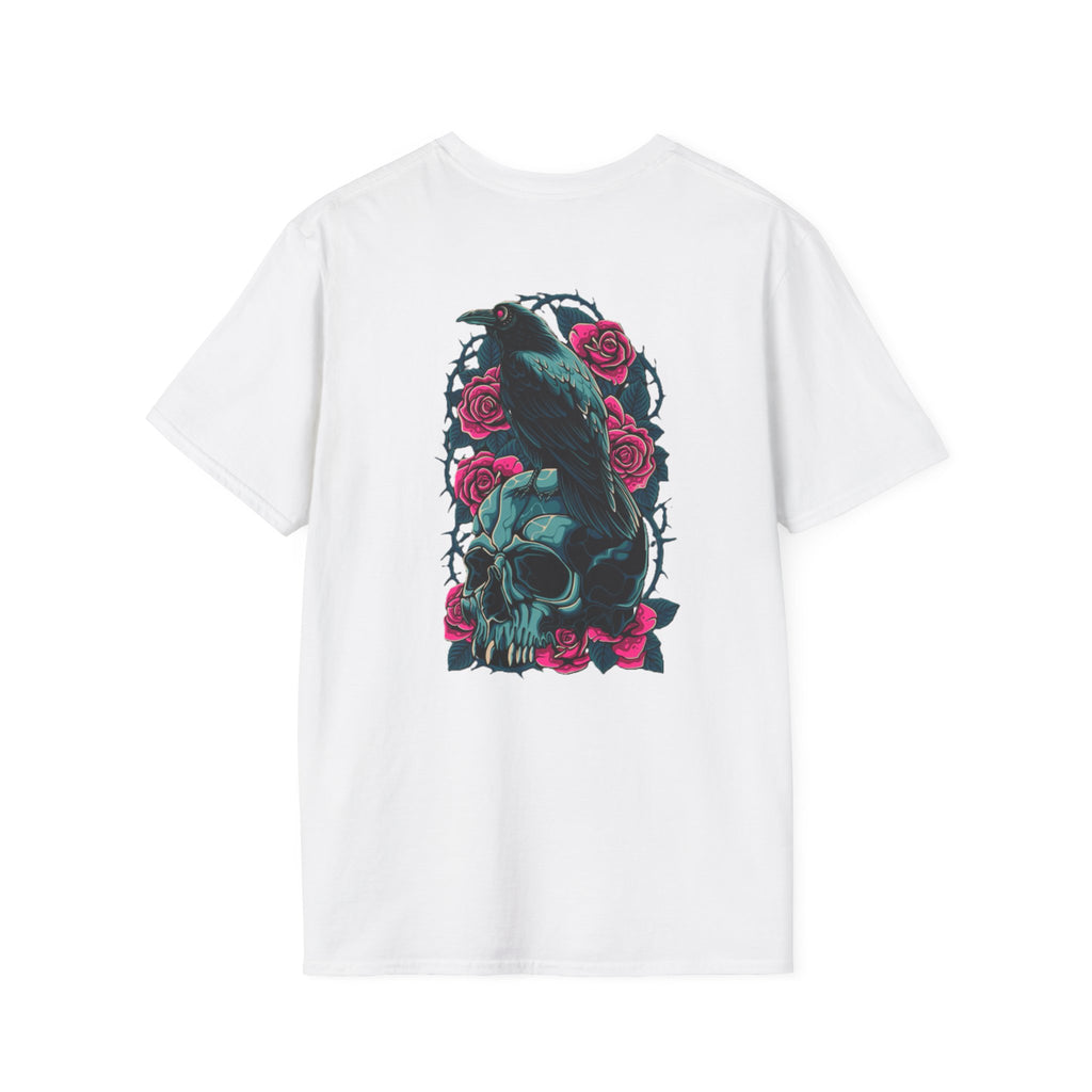 Gothic Skull & Rose Unisex T-Shirt | Boho Style Tee, Casual Wear, Gift for Her, Halloween Shirt, Graphic Tee