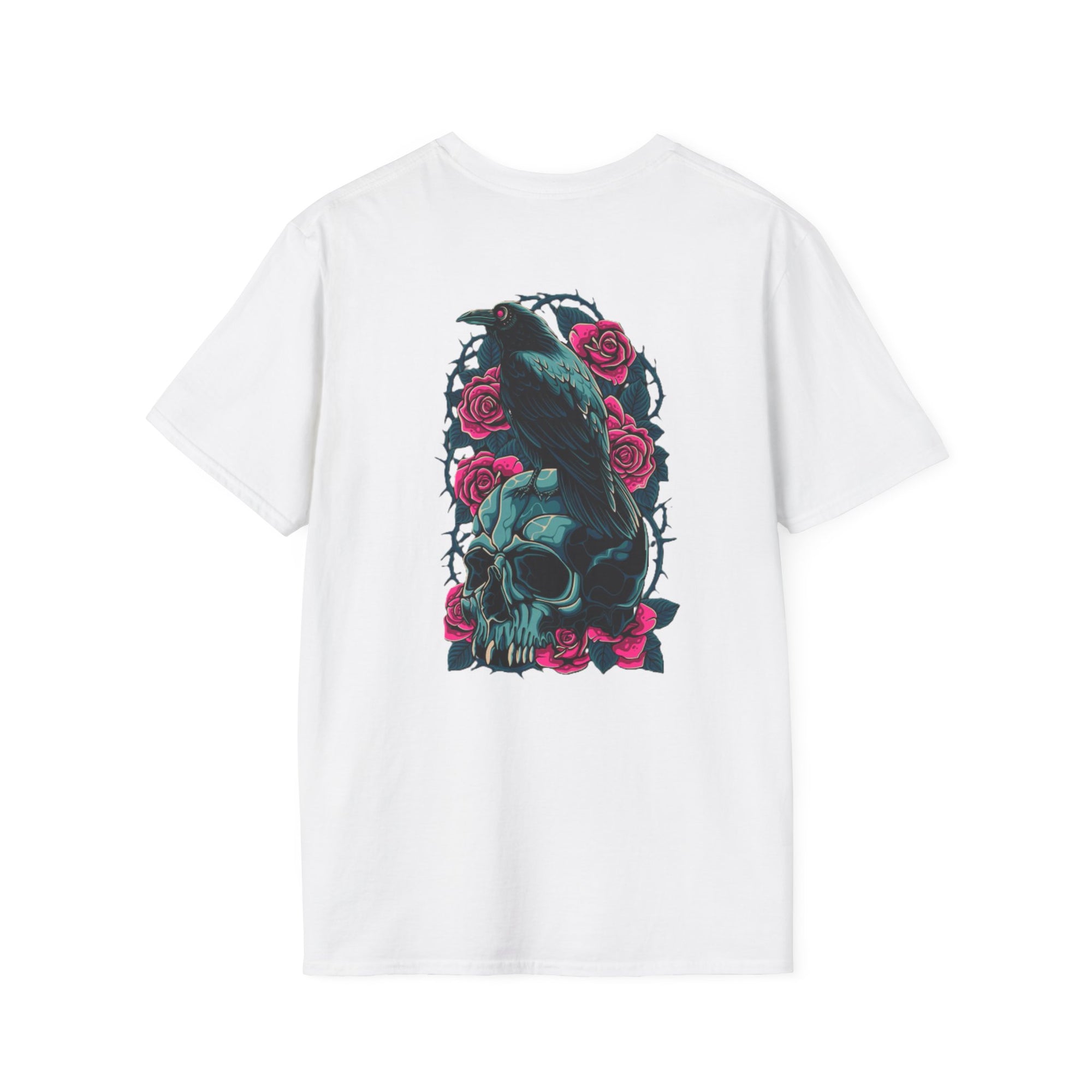 Gothic Skull & Rose Unisex T-Shirt | Boho Style Tee, Casual Wear, Gift for Her, Halloween Shirt, Graphic Tee