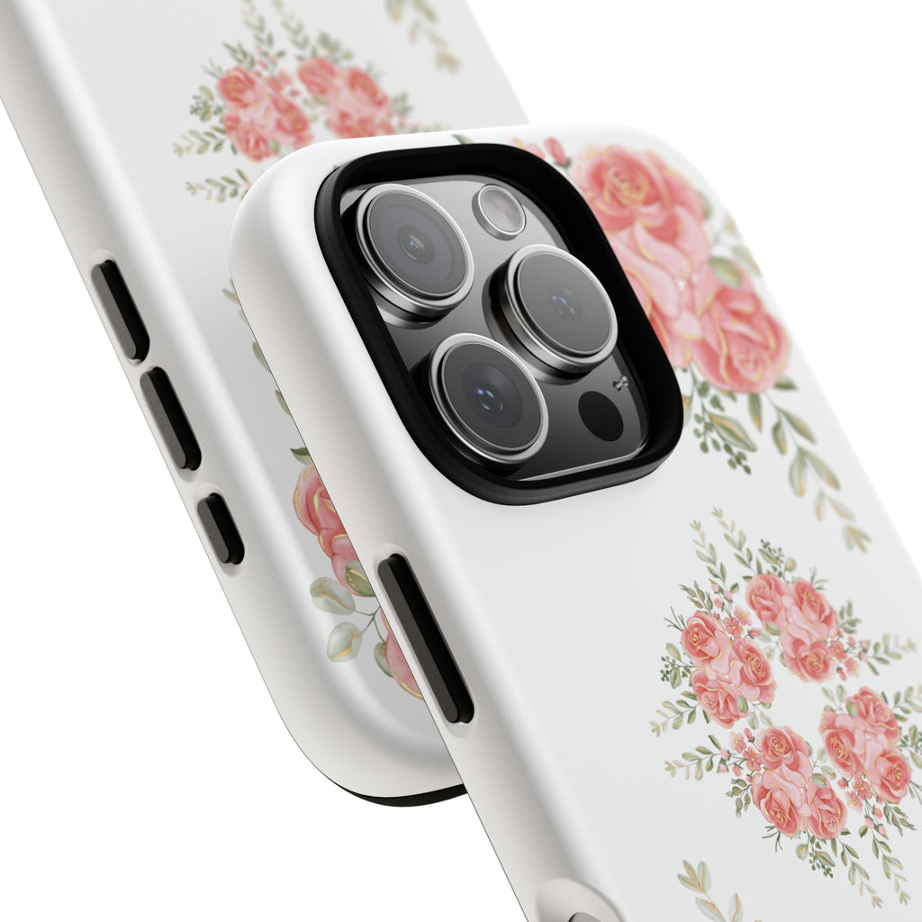 Floral Phone Case, Tough iPhone Case, Rose Design Case, Gift for Her, Floral Phone Cover
