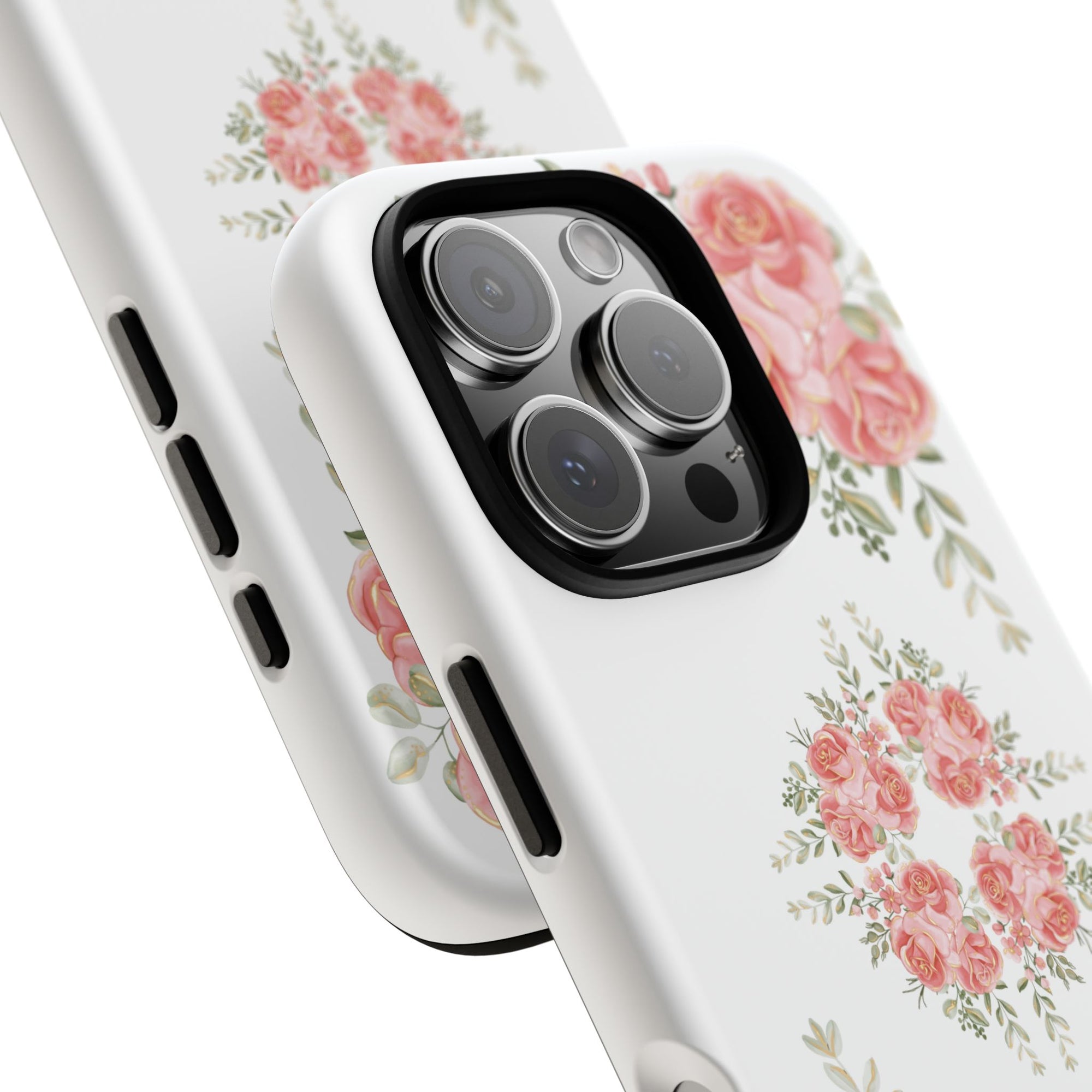 Floral Phone Case, Tough iPhone Case, Rose Design Case, Gift for Her, Floral Phone Cover