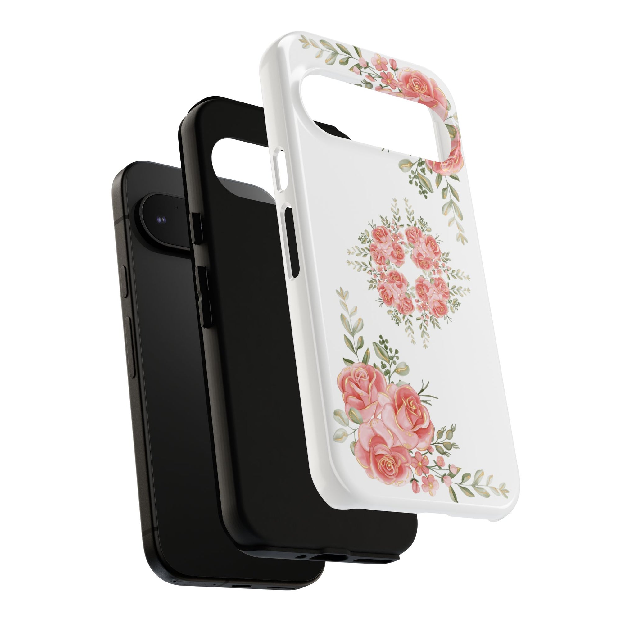 Floral Phone Case, Tough iPhone Case, Rose Design Case, Gift for Her, Floral Phone Cover