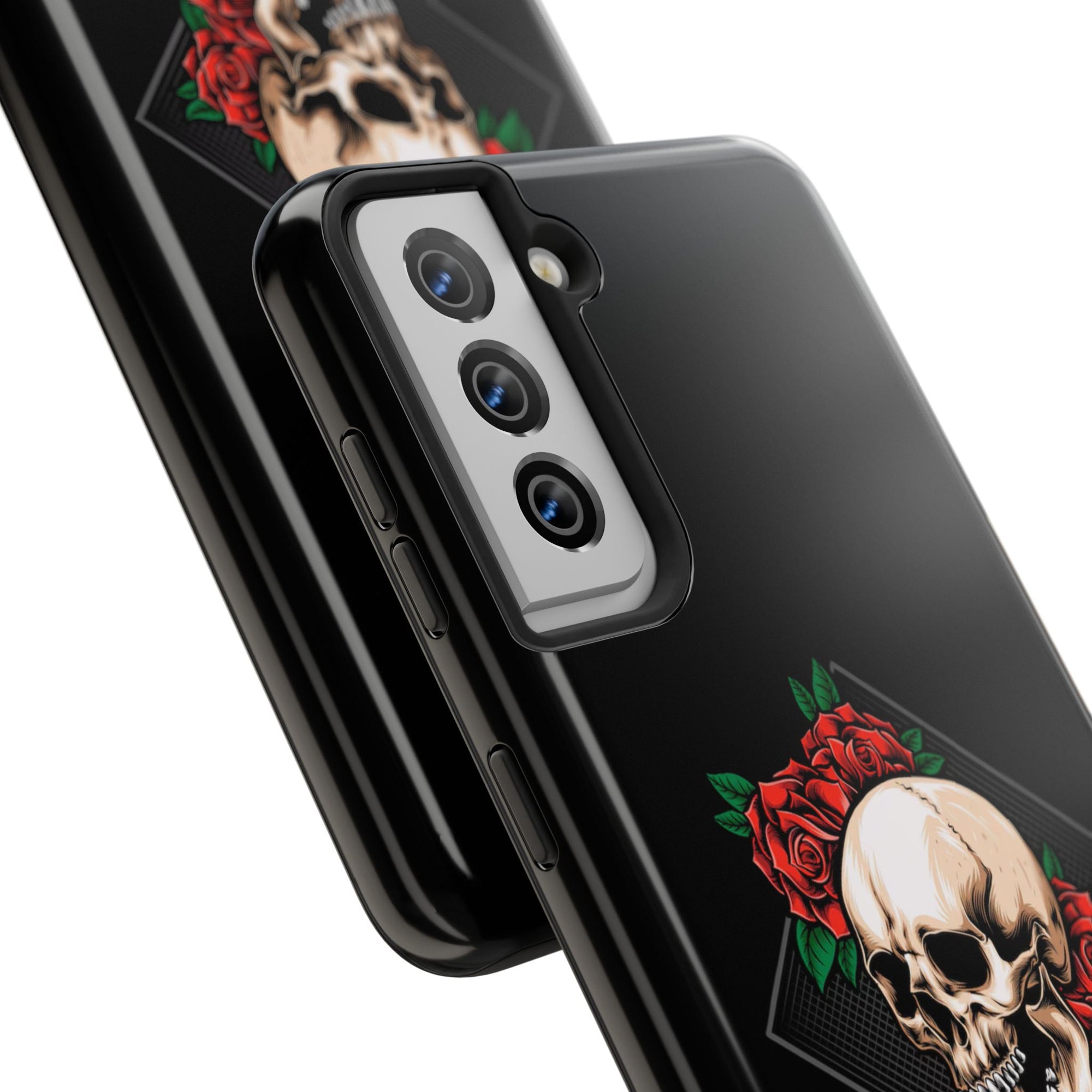 Tough Phone Cases with Skull and Roses Design | Edgy Protection, iPhone & Android Covers, Gothic Gifts, Unique Phone Accessories