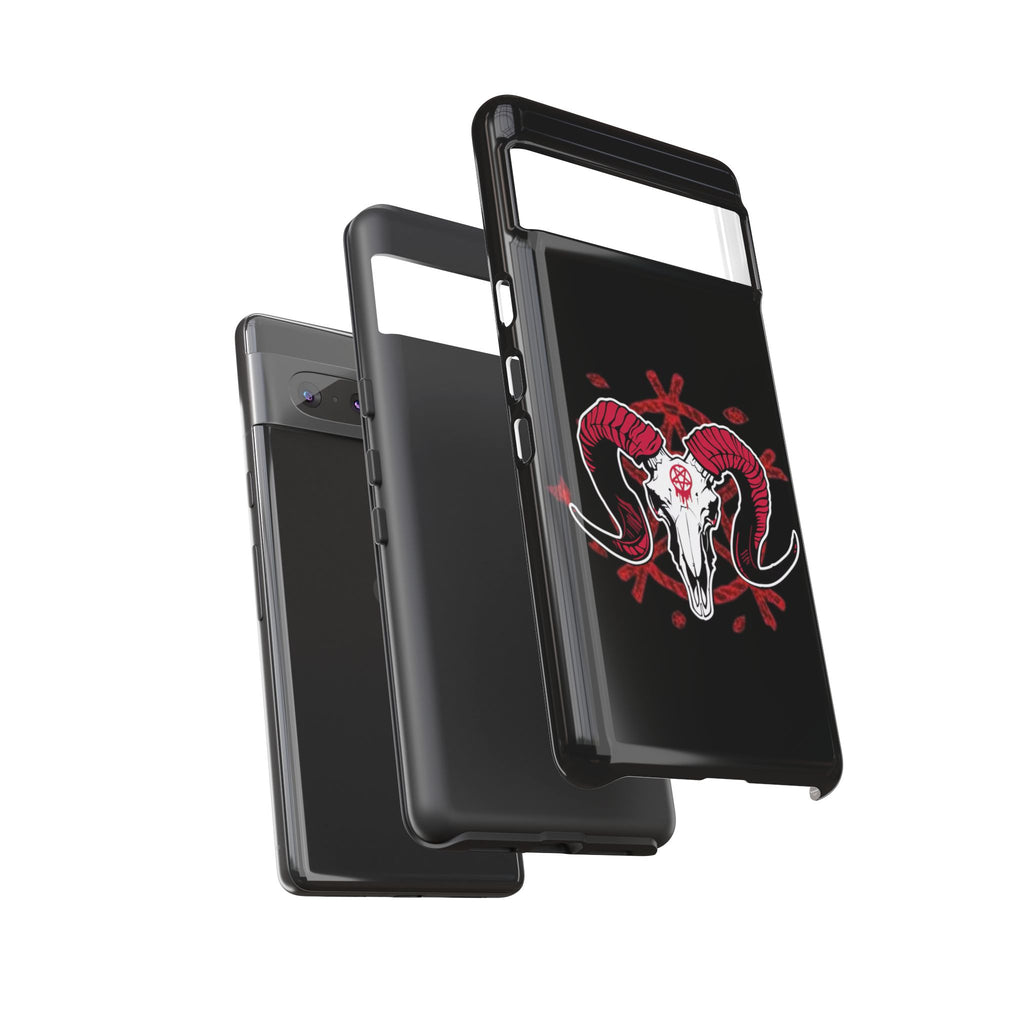 Tough Cases: Dark Aesthetic Phone Case, Gothic Phone Cover, Unique Gift for Him, Occult Design, Animal Skull Artwork, Halloween Decor