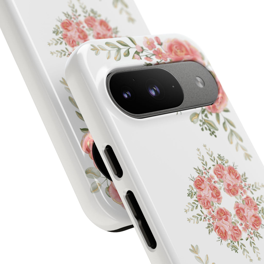 Floral Phone Case, Tough iPhone Case, Rose Design Case, Gift for Her, Floral Phone Cover