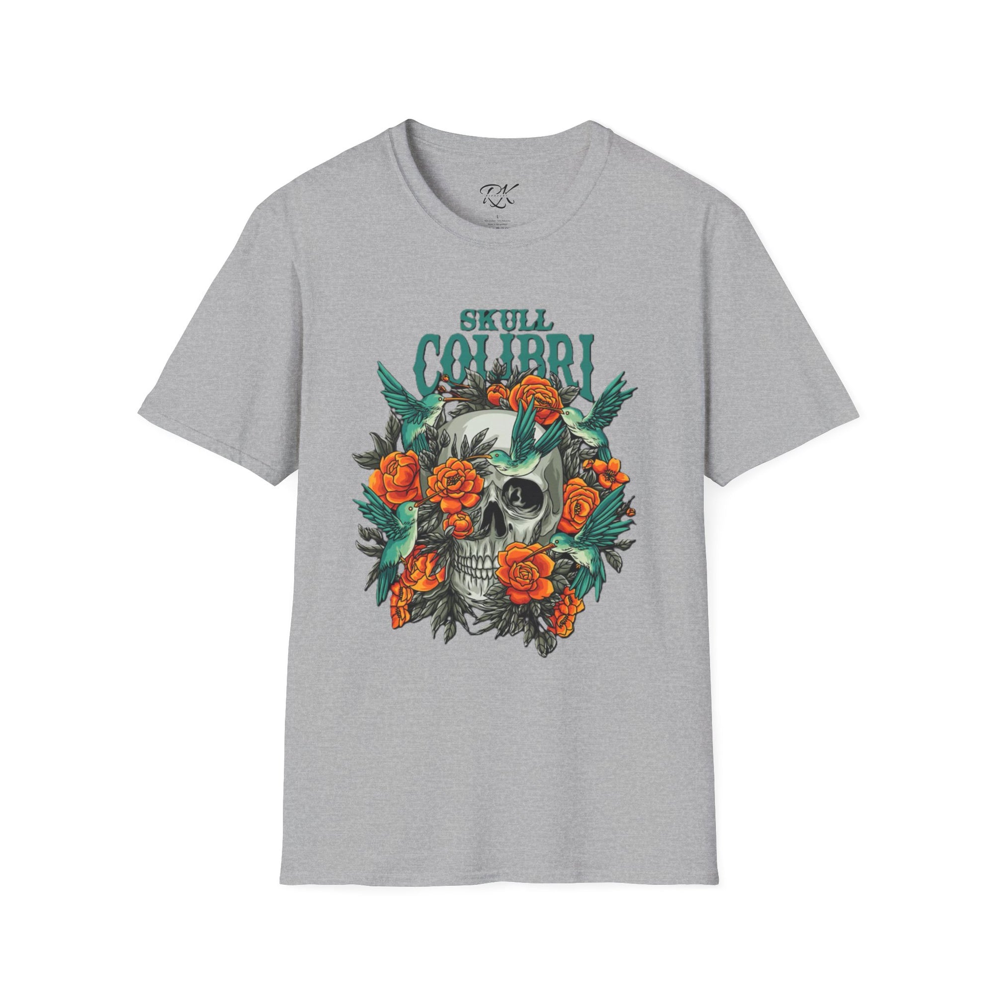 Skull & Roses Unisex T-Shirt, Casual Graphic Tee, Boho Shirt, Unique Gift, Festival Wear, Everyday Style
