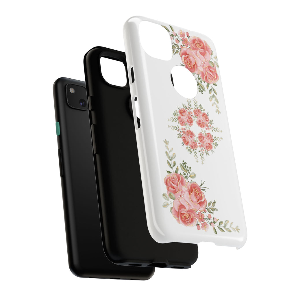 Floral Phone Case, Tough iPhone Case, Rose Design Case, Gift for Her, Floral Phone Cover