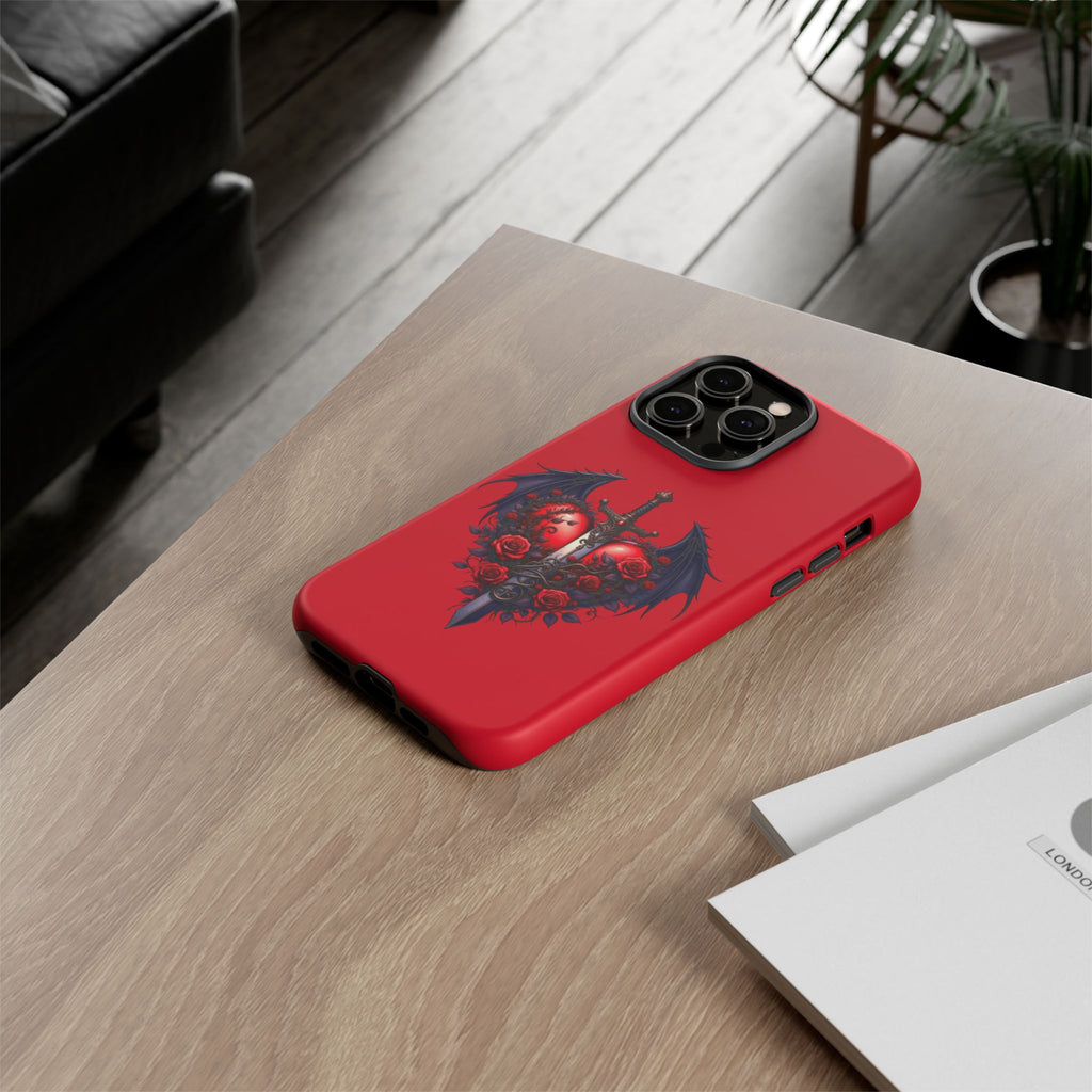 Tough Cases - Gothic Heart Phone Case, Edgy Accessories for Him, Unique Gifts for Her, Valentine's Day, Birthday, Artsy Phone Cover