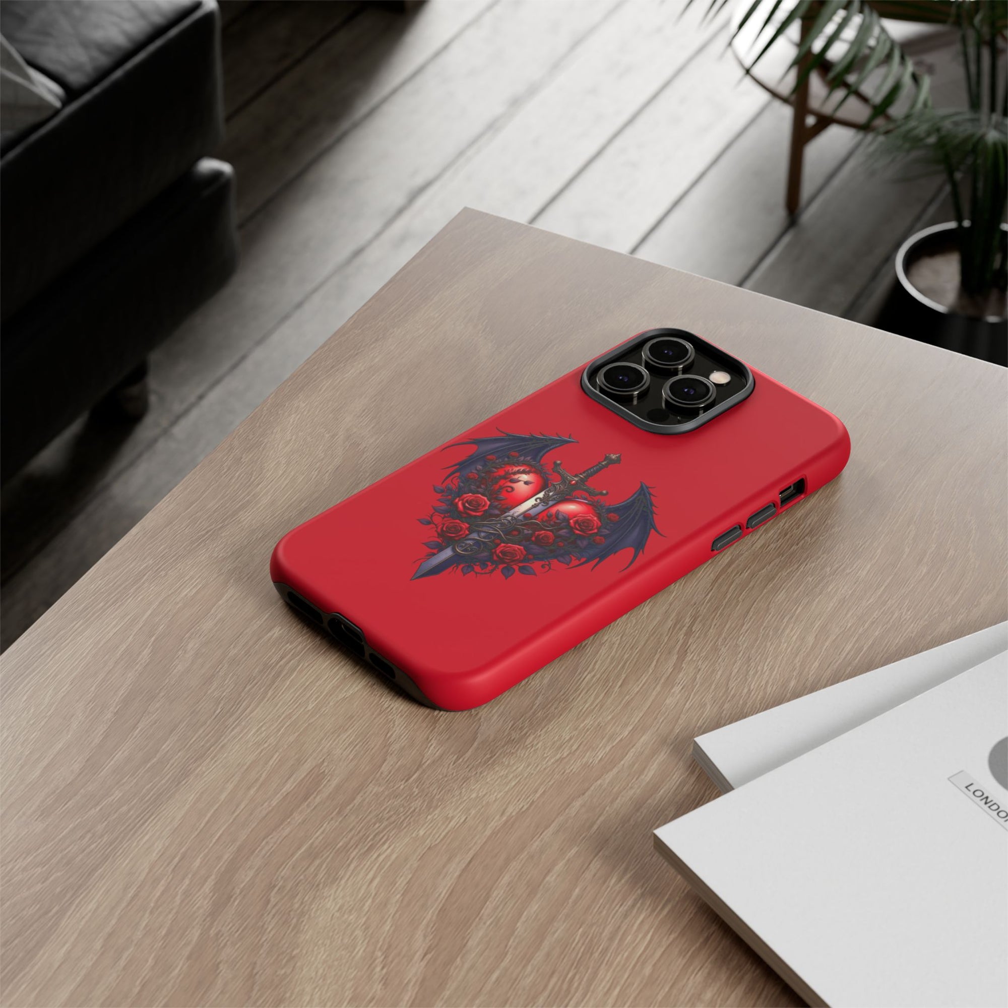 Tough Cases - Gothic Heart Phone Case, Edgy Accessories for Him, Unique Gifts for Her, Valentine's Day, Birthday, Artsy Phone Cover