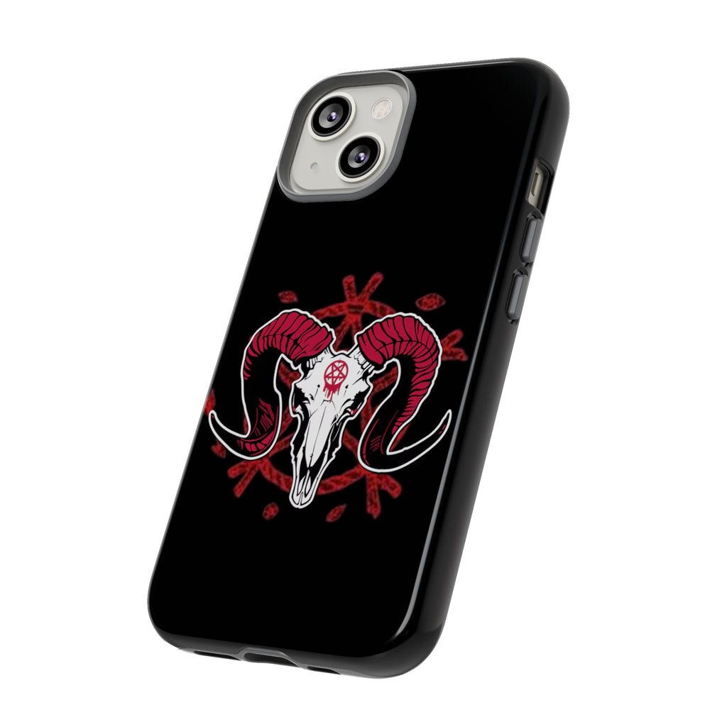 Tough Cases: Dark Aesthetic Phone Case, Gothic Phone Cover, Unique Gift for Him, Occult Design, Animal Skull Artwork, Halloween Decor