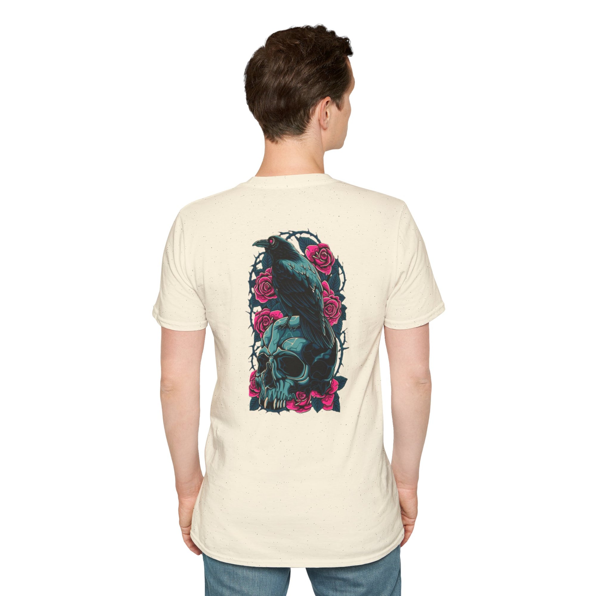 Gothic Skull & Rose Unisex T-Shirt | Boho Style Tee, Casual Wear, Gift for Her, Halloween Shirt, Graphic Tee