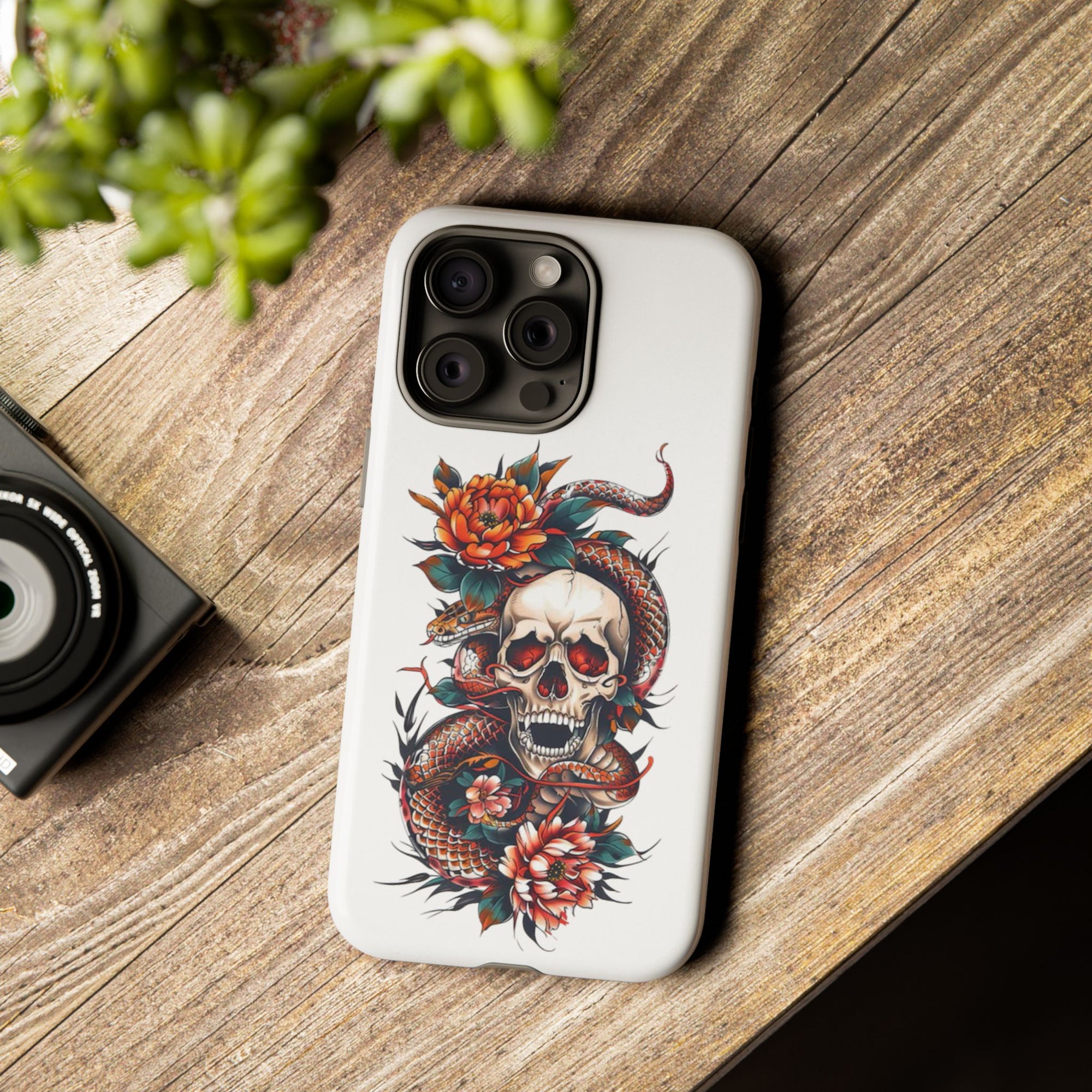 Tough Cases: Skull and Snake Phone Cases, Edgy Accessories, Alternative Fashion, Quirky Gift Ideas, Gothic Style