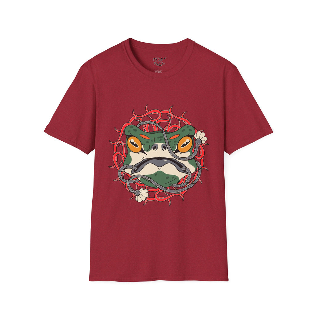 Frog Art Unisex Softstyle T-Shirt | Unique Graphic Tee, Casual Wear, Gift for Nature Lovers, Birthday, Eco-Friendly Fashion