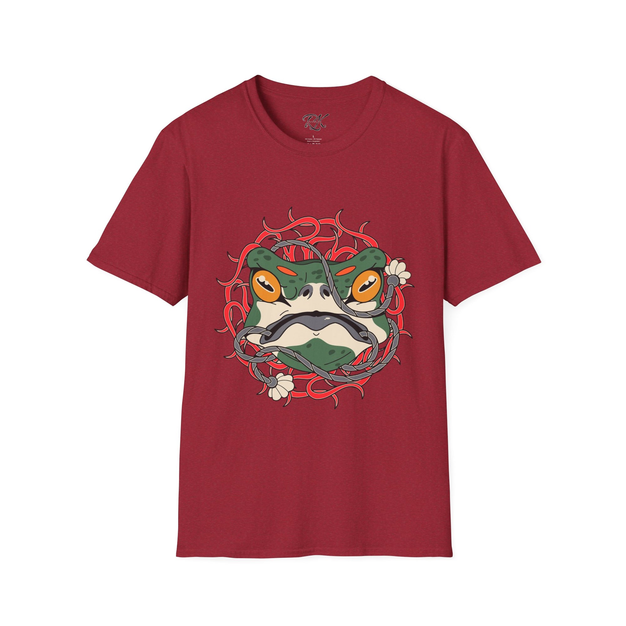 Frog Art Unisex Softstyle T-Shirt | Unique Graphic Tee, Casual Wear, Gift for Nature Lovers, Birthday, Eco-Friendly Fashion