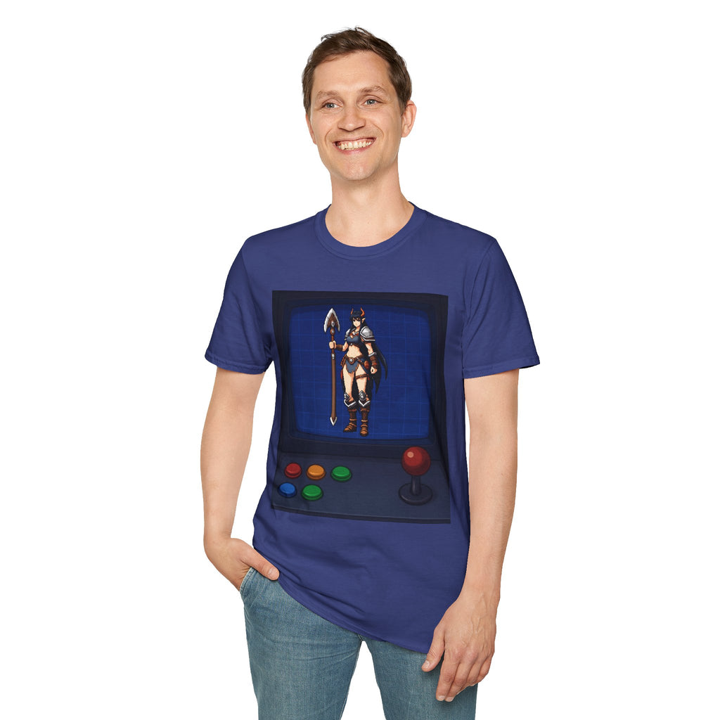Unisex Barbarian Woman T-Shirt - Softstyle Graphic Tee for Gamers, Gifts for Her, Casual Wear, Birthday Present, Retro Style