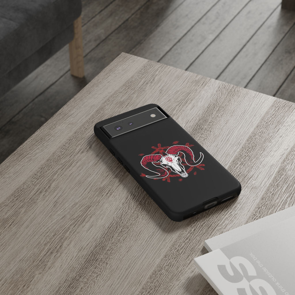 Tough Cases: Dark Aesthetic Phone Case, Gothic Phone Cover, Unique Gift for Him, Occult Design, Animal Skull Artwork, Halloween Decor