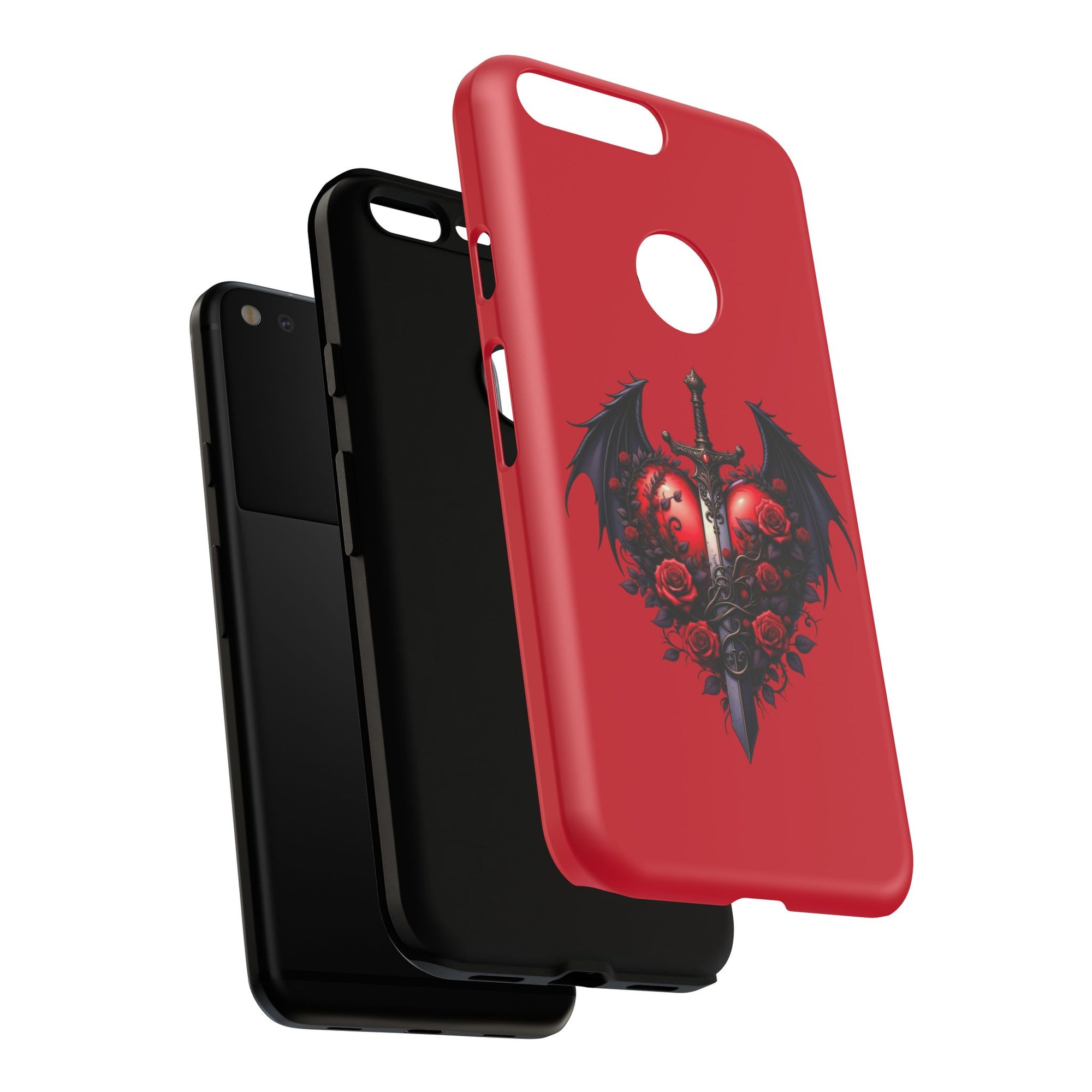 Tough Cases - Gothic Heart Phone Case, Edgy Accessories for Him, Unique Gifts for Her, Valentine's Day, Birthday, Artsy Phone Cover