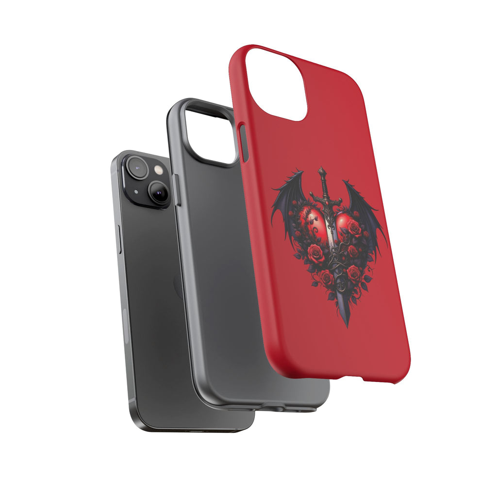 Tough Cases - Gothic Heart Phone Case, Edgy Accessories for Him, Unique Gifts for Her, Valentine's Day, Birthday, Artsy Phone Cover
