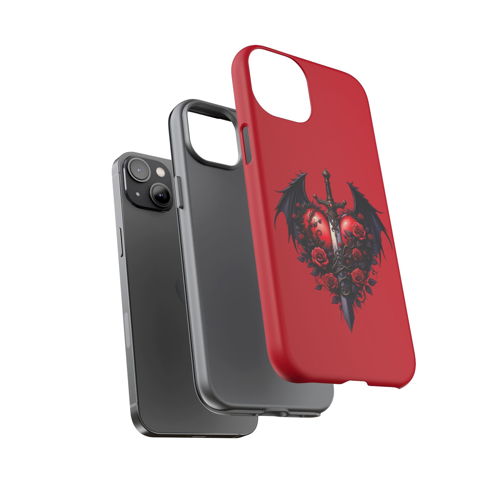 Tough Cases - Gothic Heart Phone Case, Edgy Accessories for Him, Unique Gifts for Her, Valentine's Day, Birthday, Artsy Phone Cover