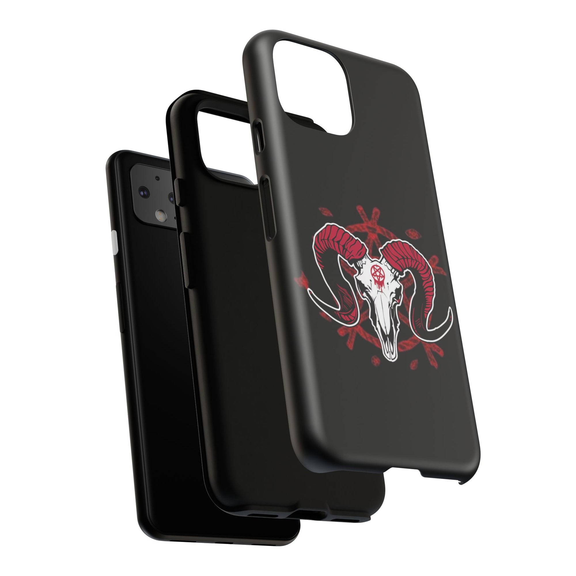 Tough Cases: Dark Aesthetic Phone Case, Gothic Phone Cover, Unique Gift for Him, Occult Design, Animal Skull Artwork, Halloween Decor