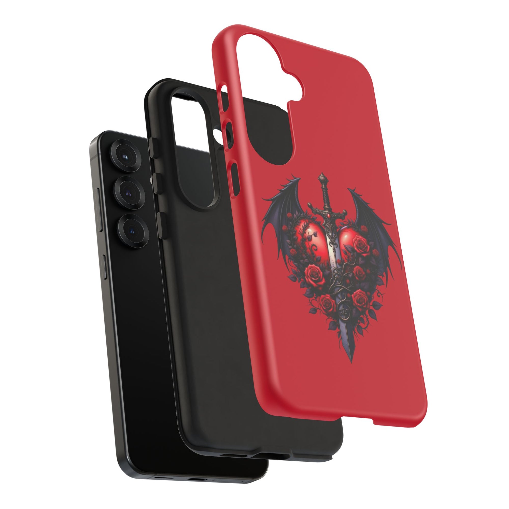 Tough Cases - Gothic Heart Phone Case, Edgy Accessories for Him, Unique Gifts for Her, Valentine's Day, Birthday, Artsy Phone Cover