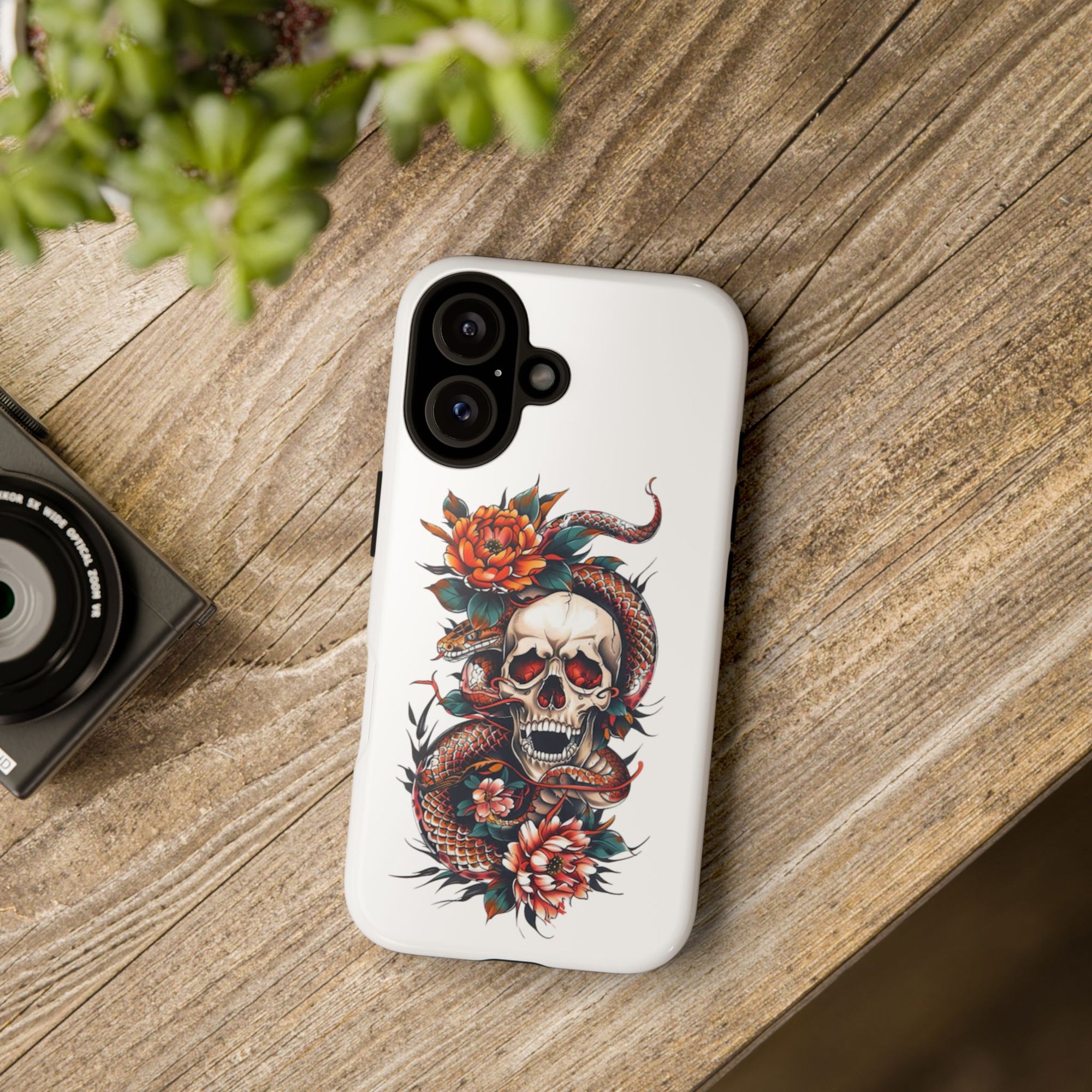 Tough Cases: Skull and Snake Phone Cases, Edgy Accessories, Alternative Fashion, Quirky Gift Ideas, Gothic Style