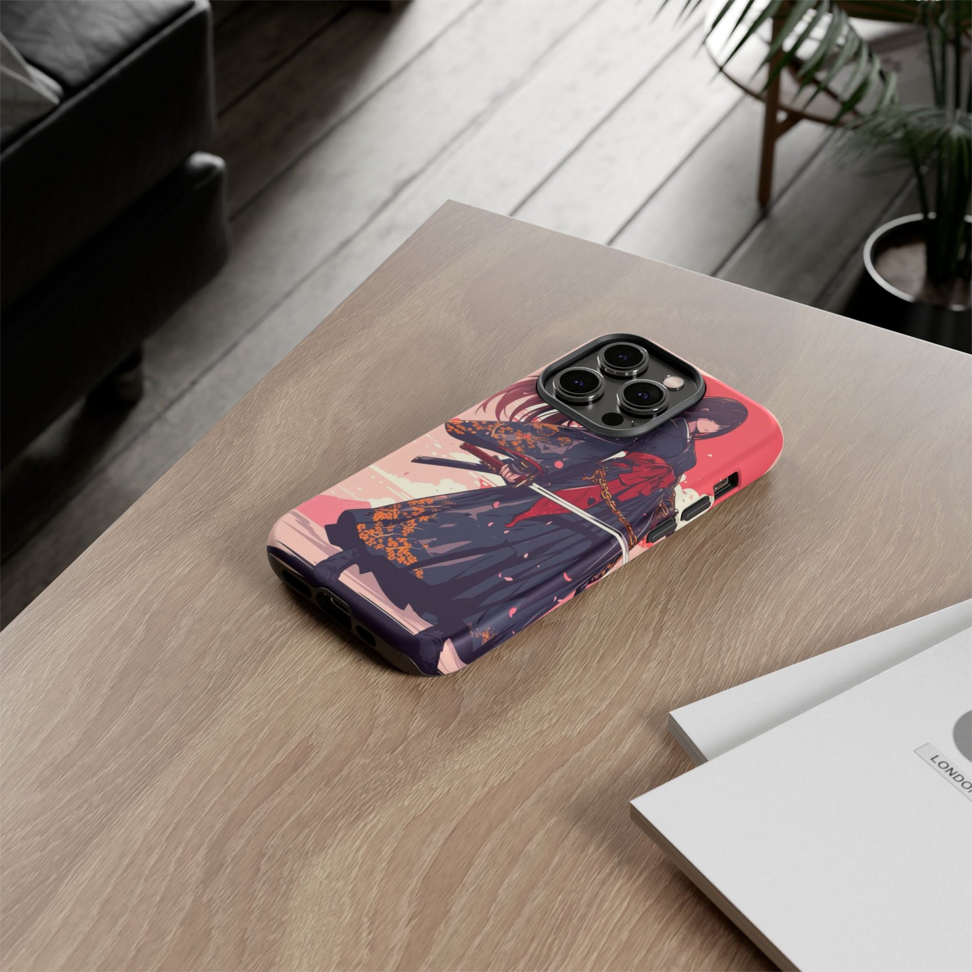 Stylish Phone Case with Warrior Design, Tough Phone Cover for Anime Lovers, Gift for Gamers, Cute Phone Accessories, Unique Tech Gifts