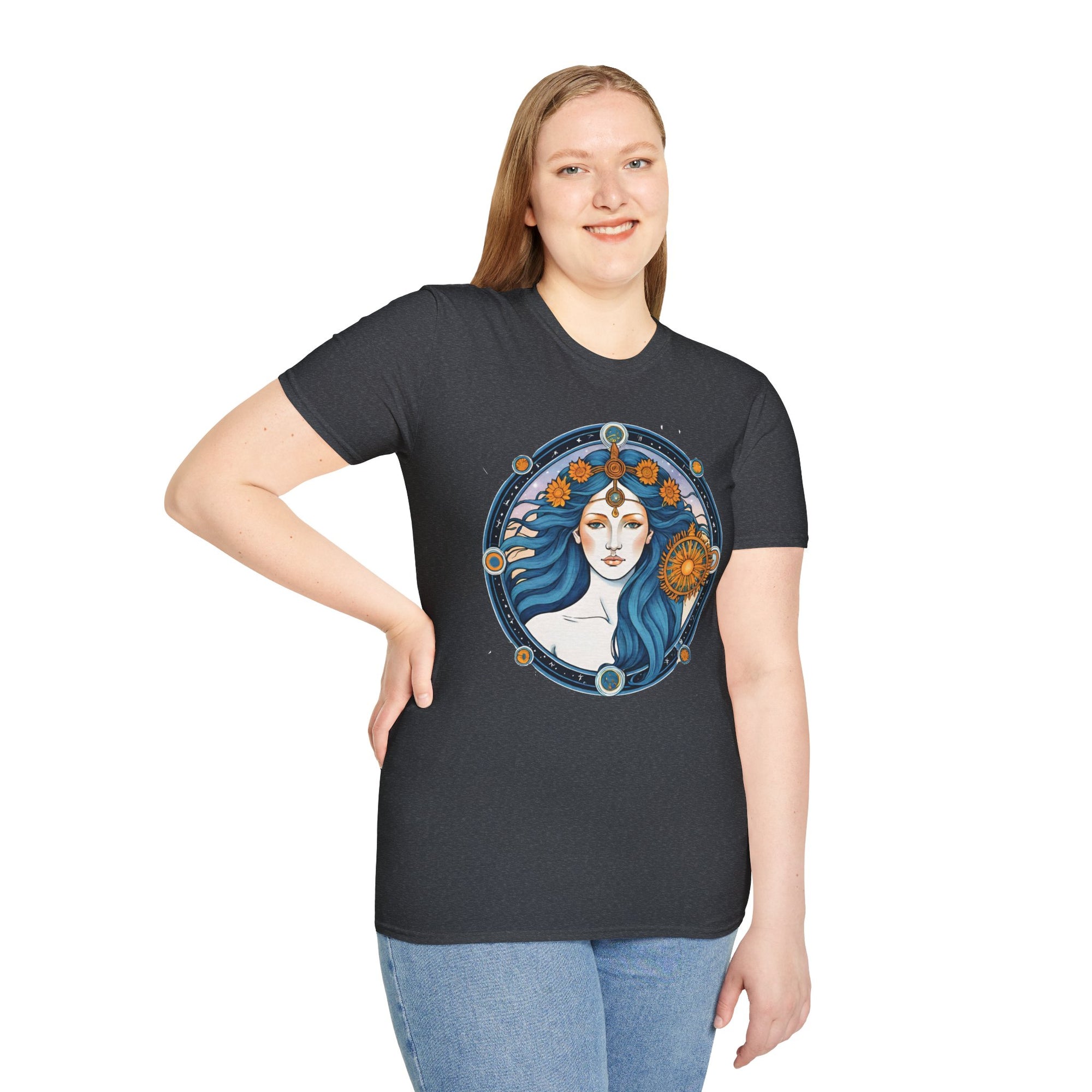 Celestial Goddess Unisex T-Shirt, Bohemian Tee, Astrology Shirt, Gift for Her, Spiritual Fashion, Horoscope Apparel