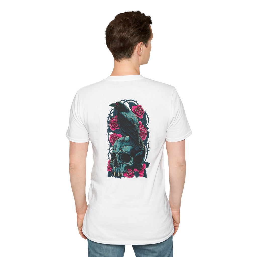 Gothic Skull & Rose Unisex T-Shirt | Boho Style Tee, Casual Wear, Gift for Her, Halloween Shirt, Graphic Tee