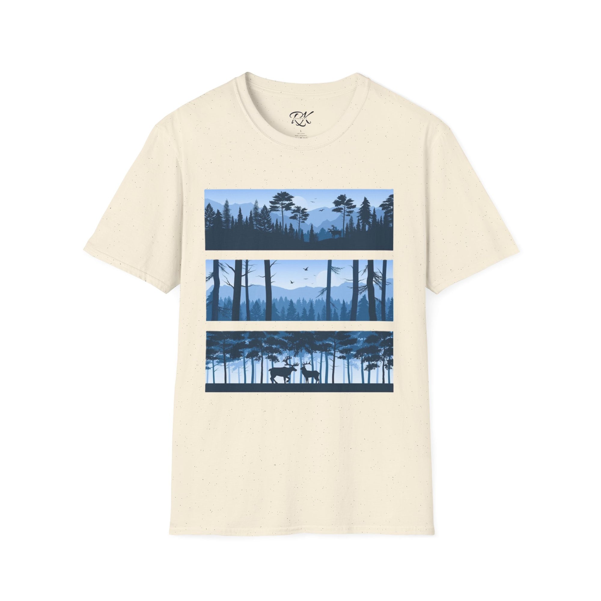 Mountain Landscape Unisex Softstyle T-Shirt | Nature Lover Gift, Outdoor Adventure Tee, Relaxed Fit, Casual Wear, Camping Shirt
